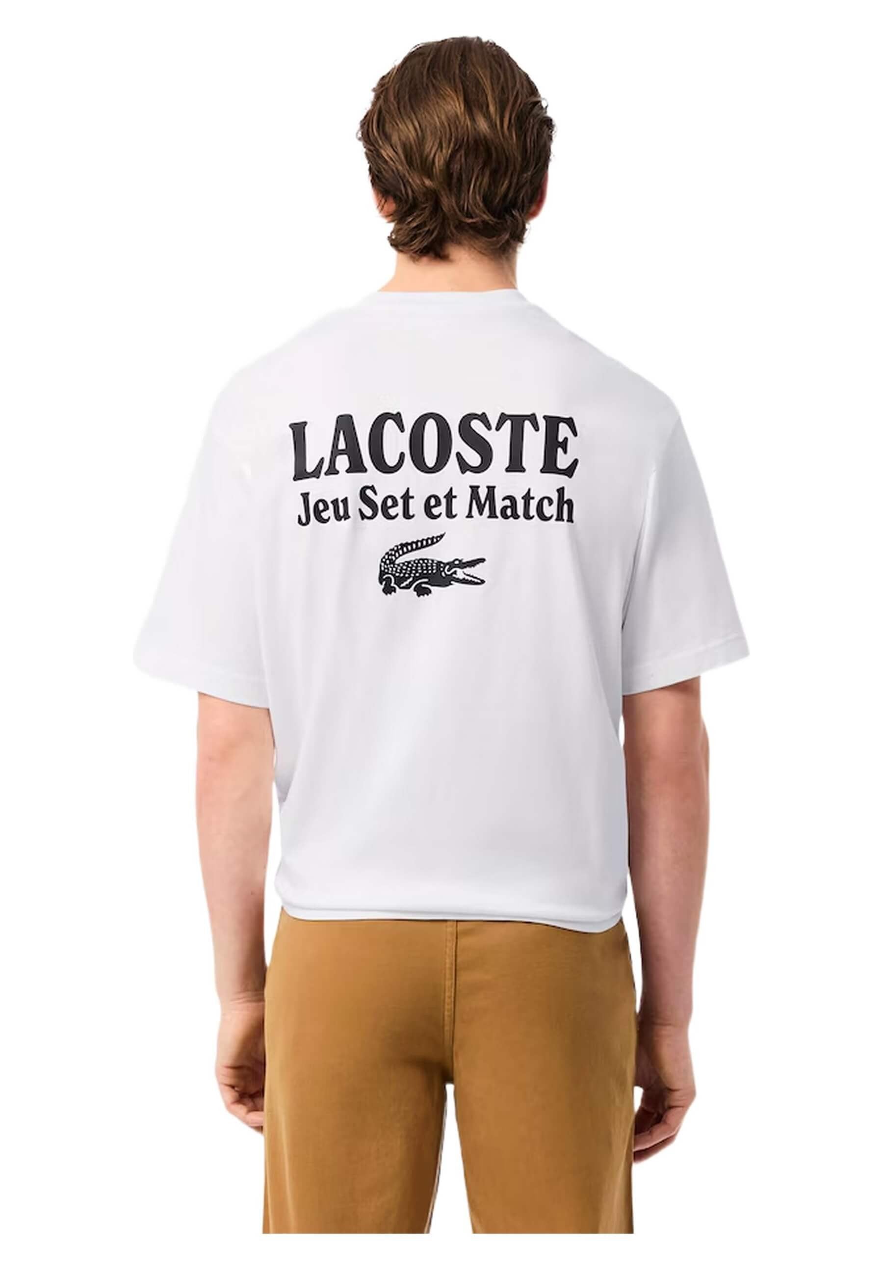 CAMISETA LACOSTE BLANCA OVERSIZE JEU SET ET MATCH HEAVYWHEIGHT TEE