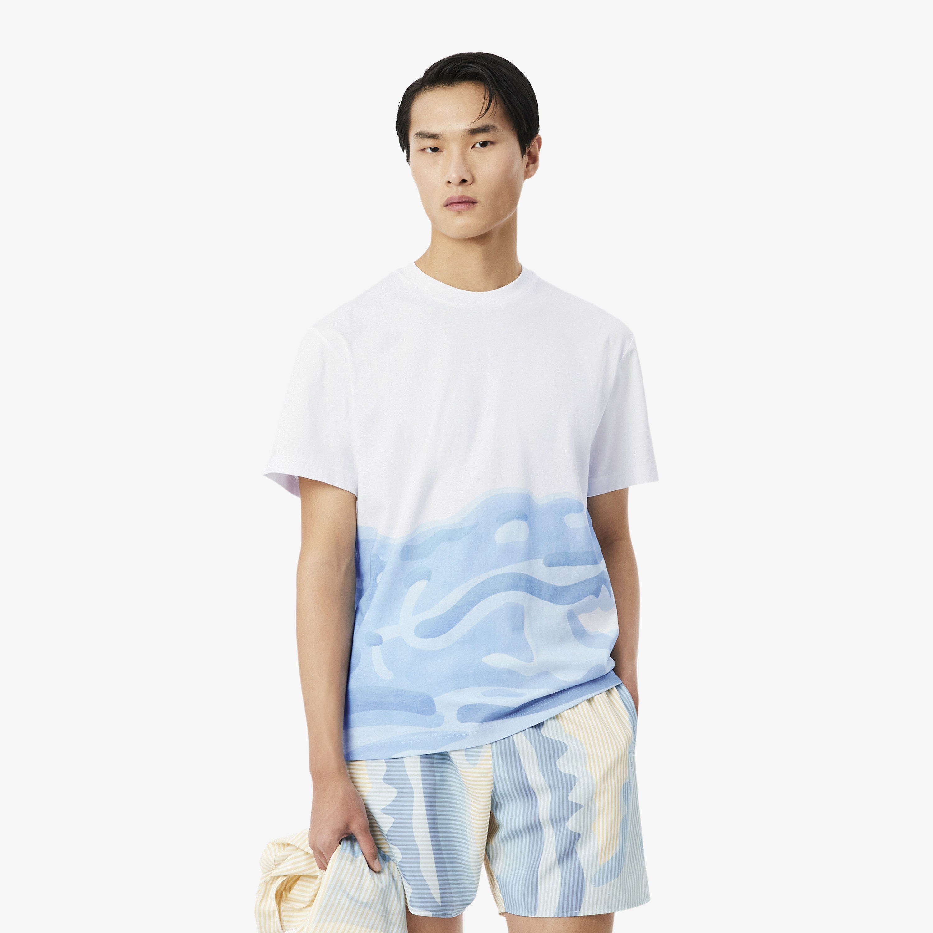 CAMISETA LACOSTE BLANCA PRINTED CROCO TEE