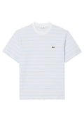 CAMISETA LACOSTE BLANCA RAYAS CREWNECK TEE