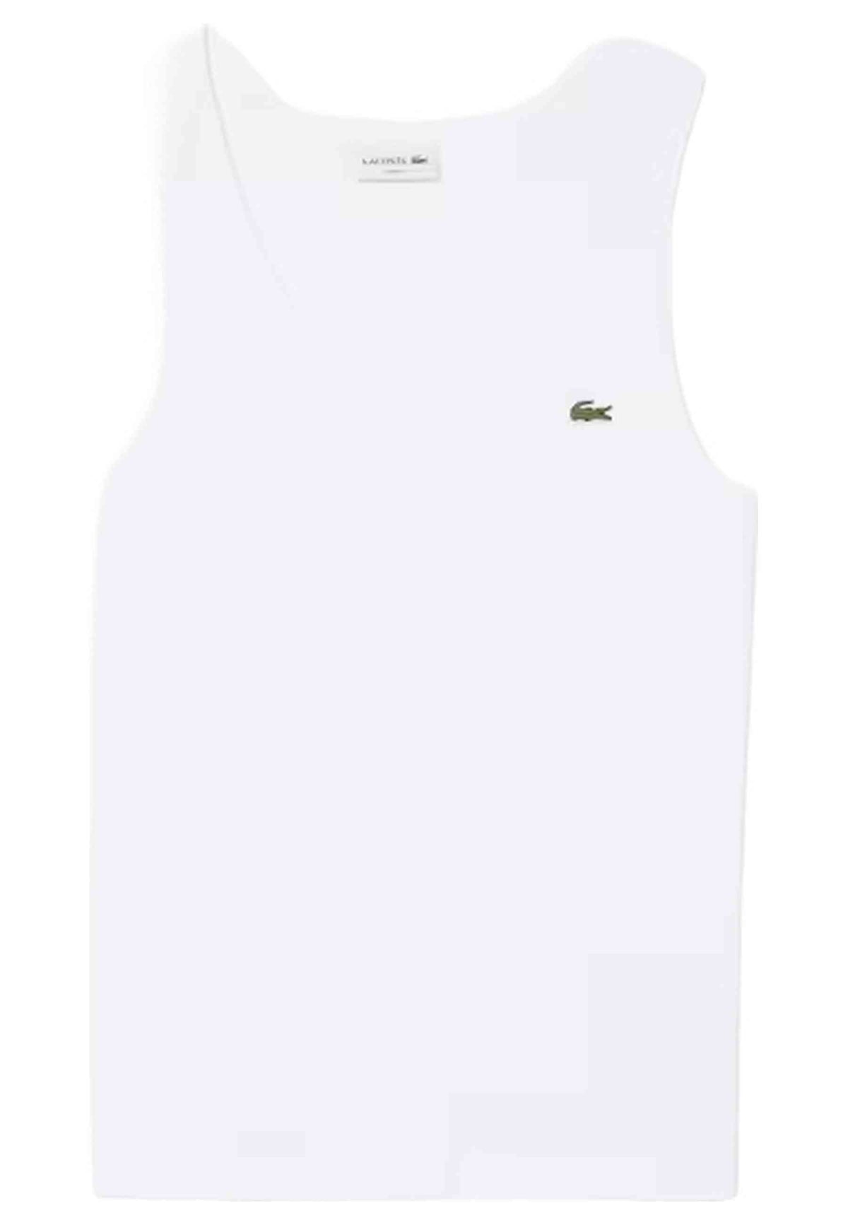 CAMISETA LACOSTE BLANCA SLIM FIT SLEEVELESS TEE