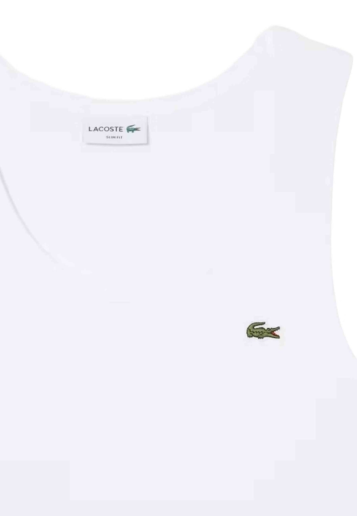 CAMISETA LACOSTE BLANCA SLIM FIT SLEEVELESS TEE