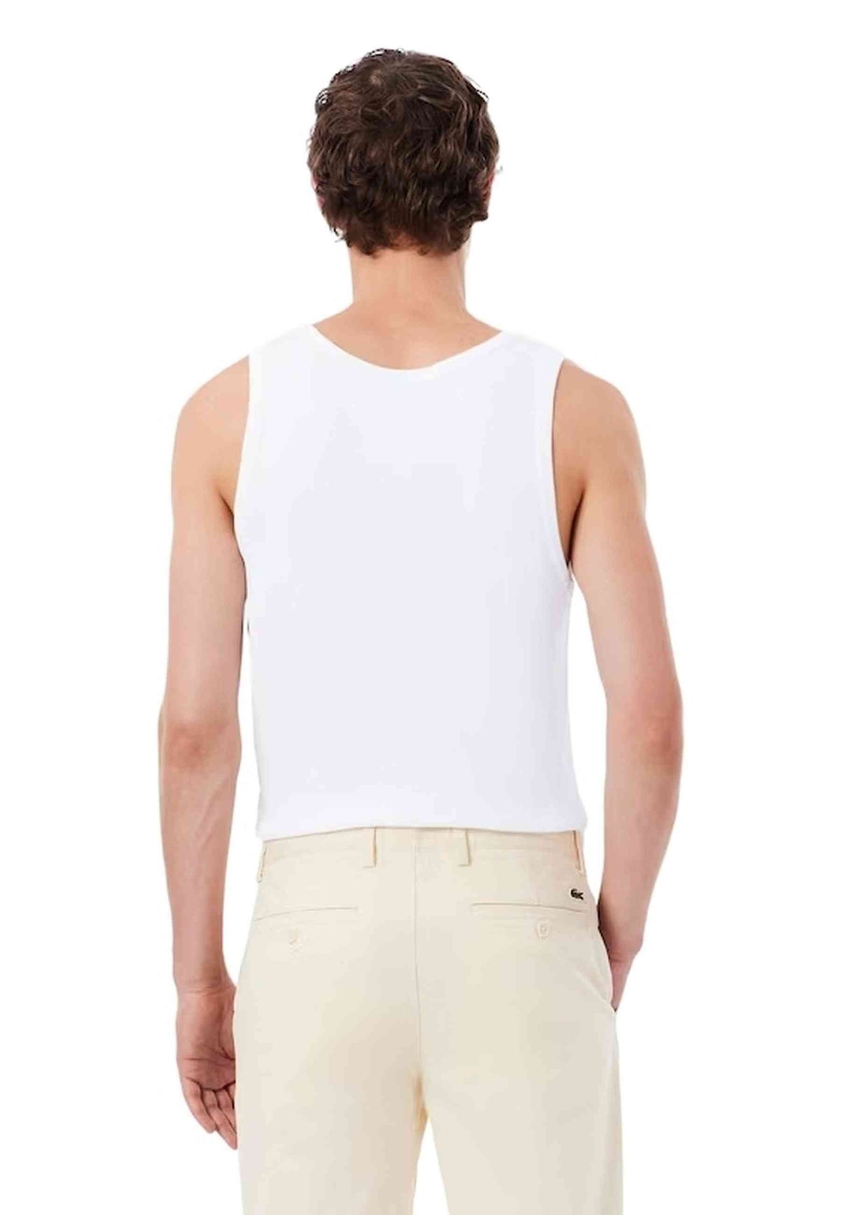 CAMISETA LACOSTE BLANCA SLIM FIT SLEEVELESS TEE