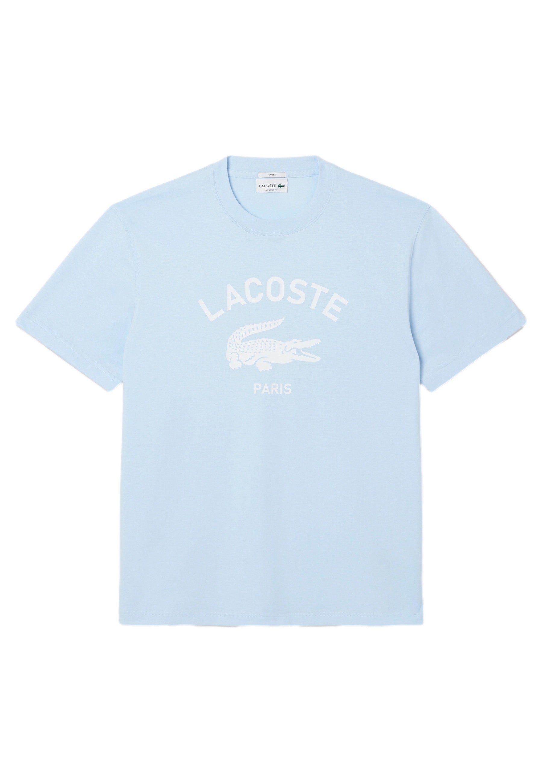 CAMISETA LACOSTE CELESTE BIG CROCO EXCLUSIVE PRINT