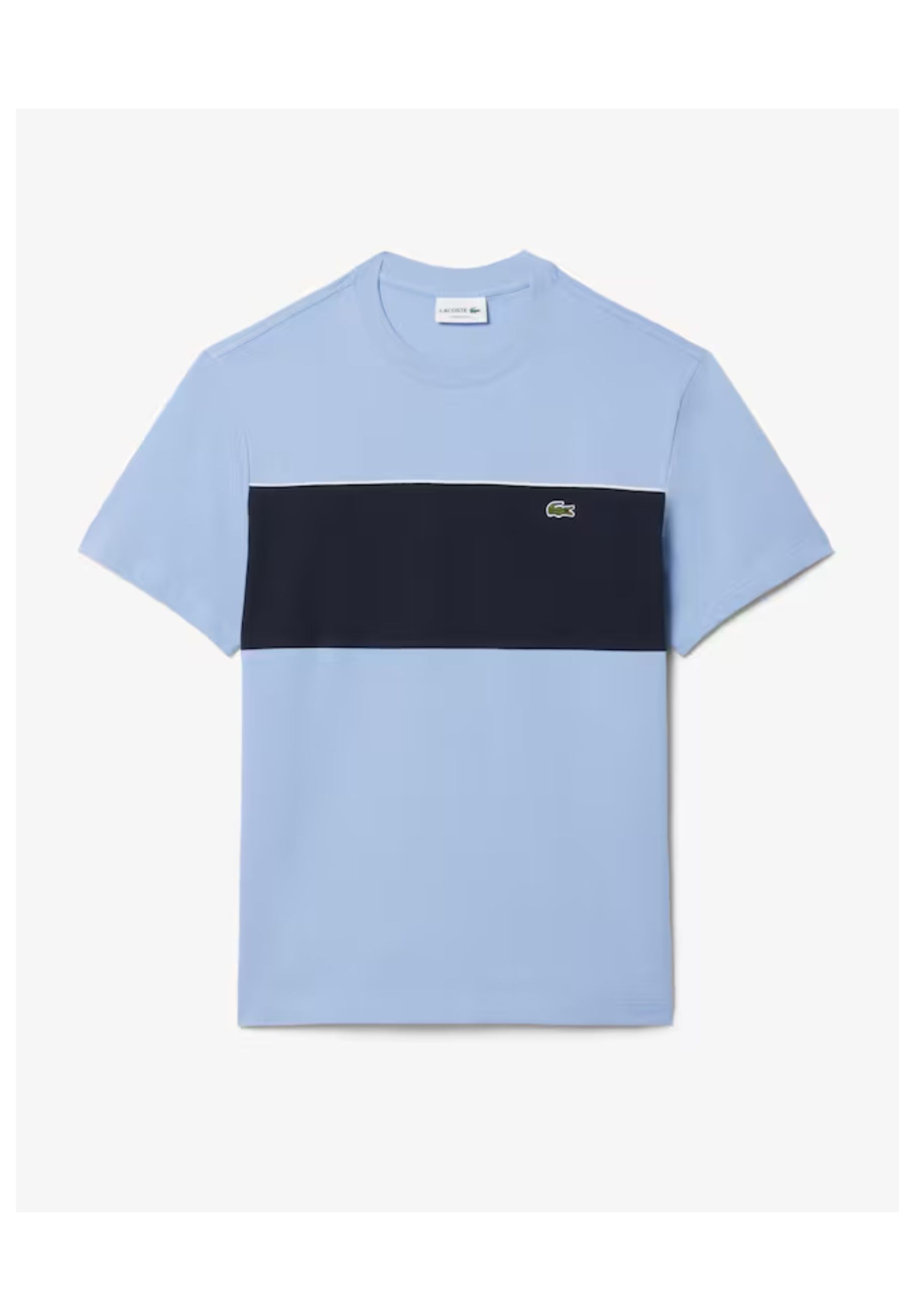 CAMISETA LACOSTE CELESTE COTTON COLOUR BLOCK TEE