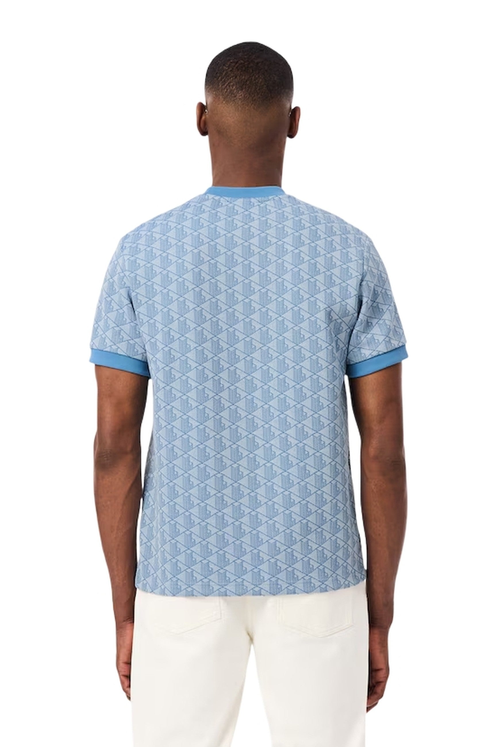 CAMISETA LACOSTE CELESTE JAQUARD MONOGRAM TEE