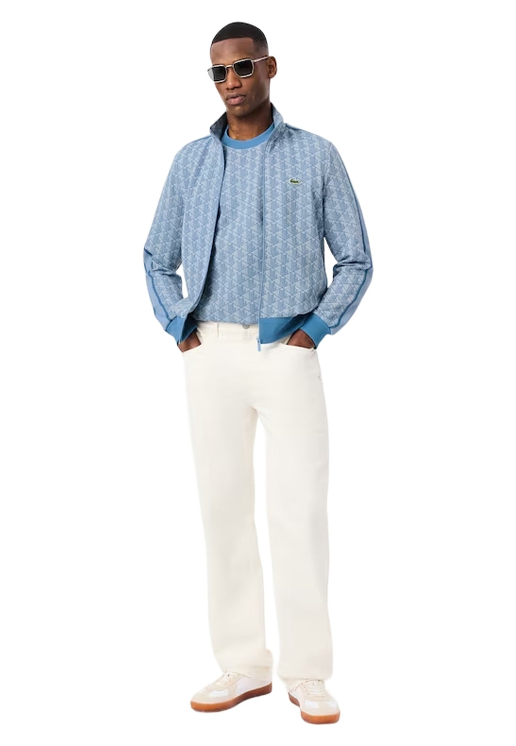 CAMISETA LACOSTE CELESTE JAQUARD MONOGRAM TEE