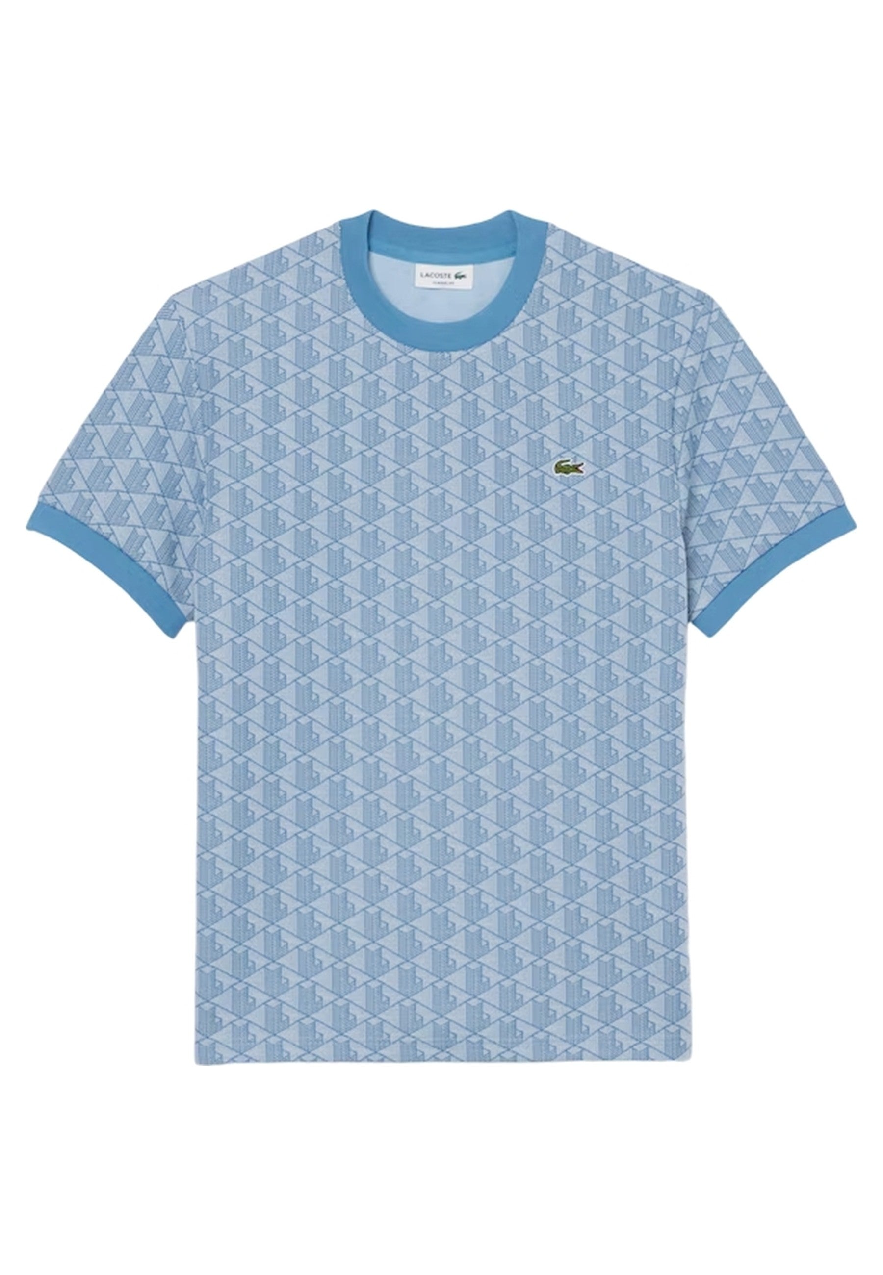 CAMISETA LACOSTE CELESTE JAQUARD MONOGRAM TEE