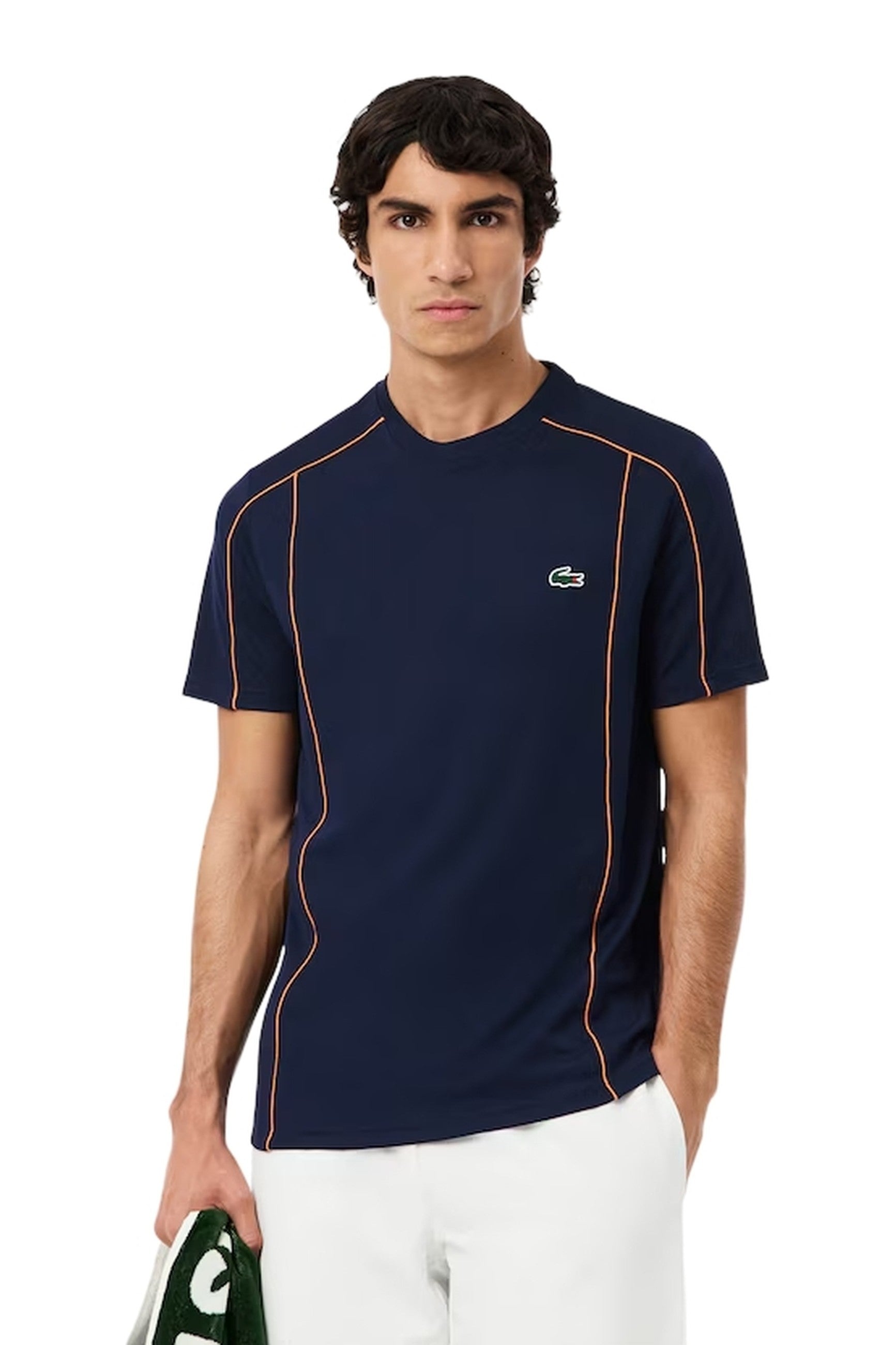 CAMISETA LACOSTE MARINO ULTRA DRY RIBETED TEE