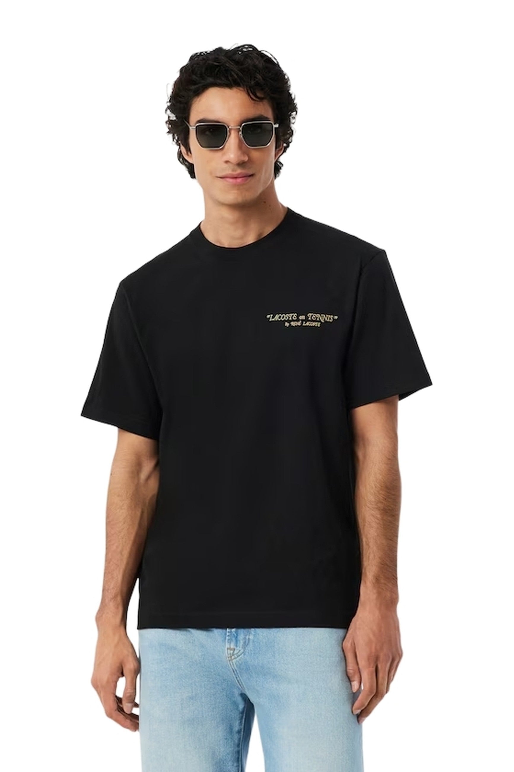 CAMISETA LACOSTE NEGRA BACK EMBROIDERED RACKET TEE