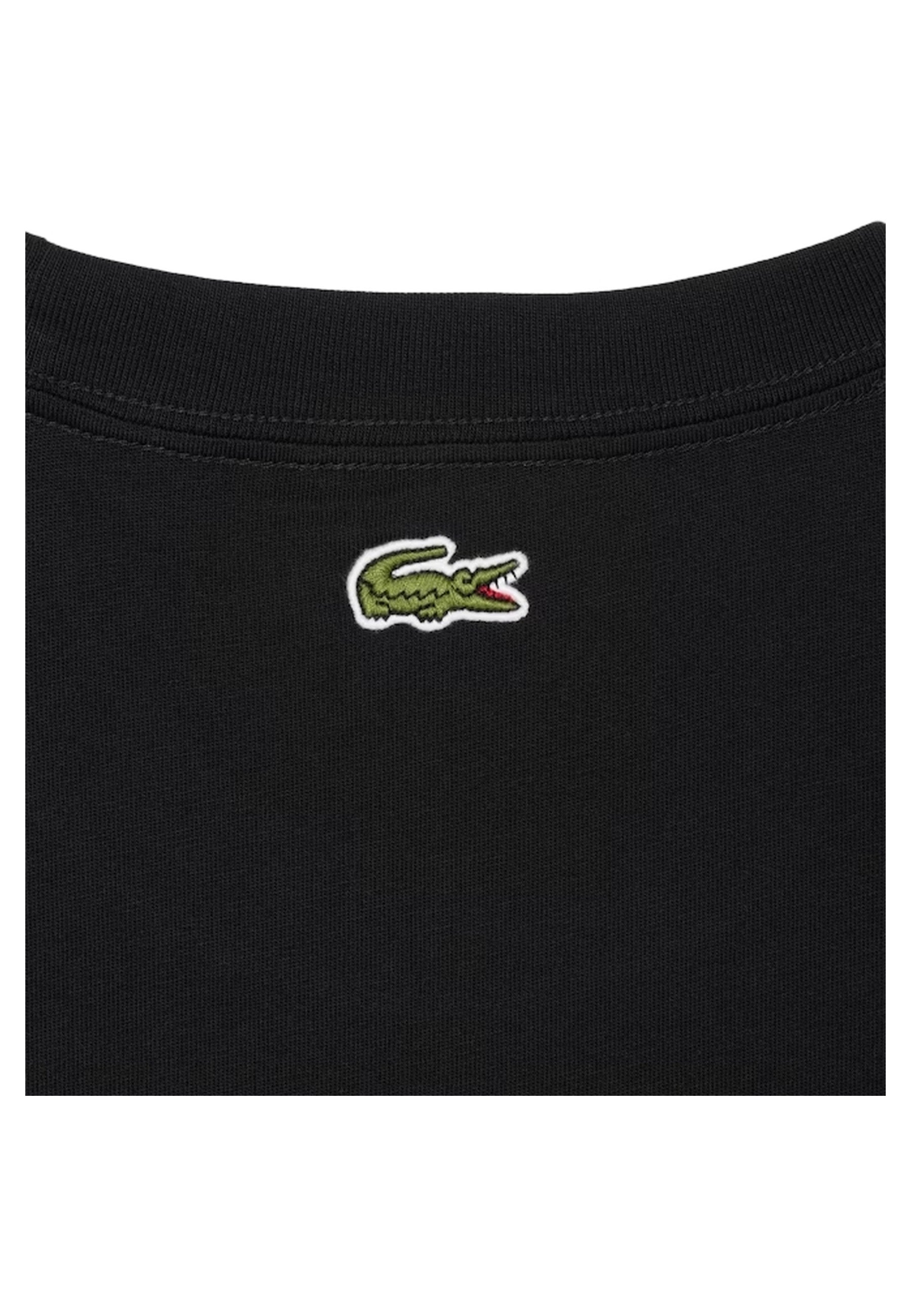 CAMISETA LACOSTE NEGRA BACK EMBROIDERED RACKET TEE