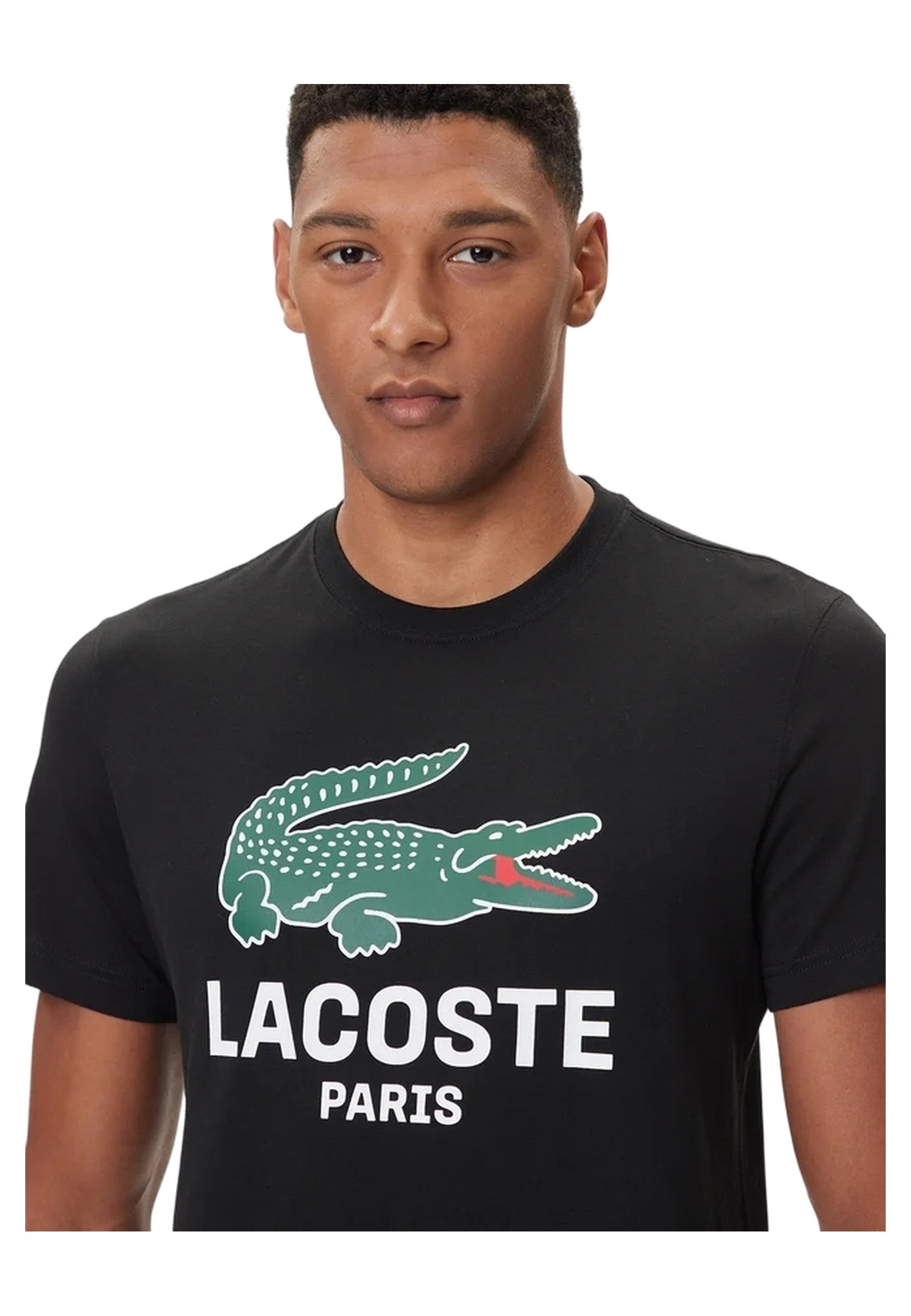 CAMISETA LACOSTE NEGRA BIG CHEST CROCO CREWNECK TEE
