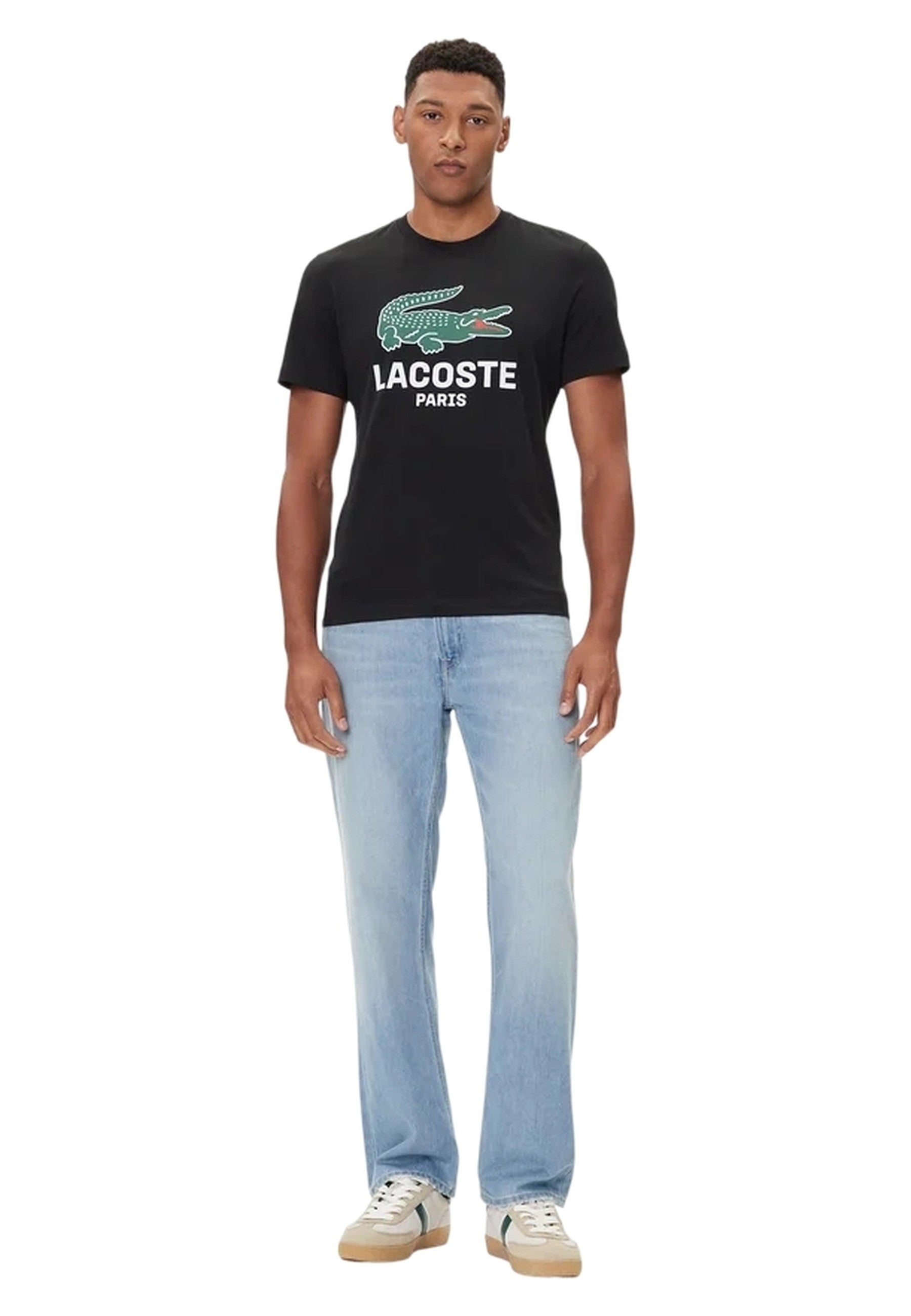 CAMISETA LACOSTE NEGRA BIG CHEST CROCO CREWNECK TEE