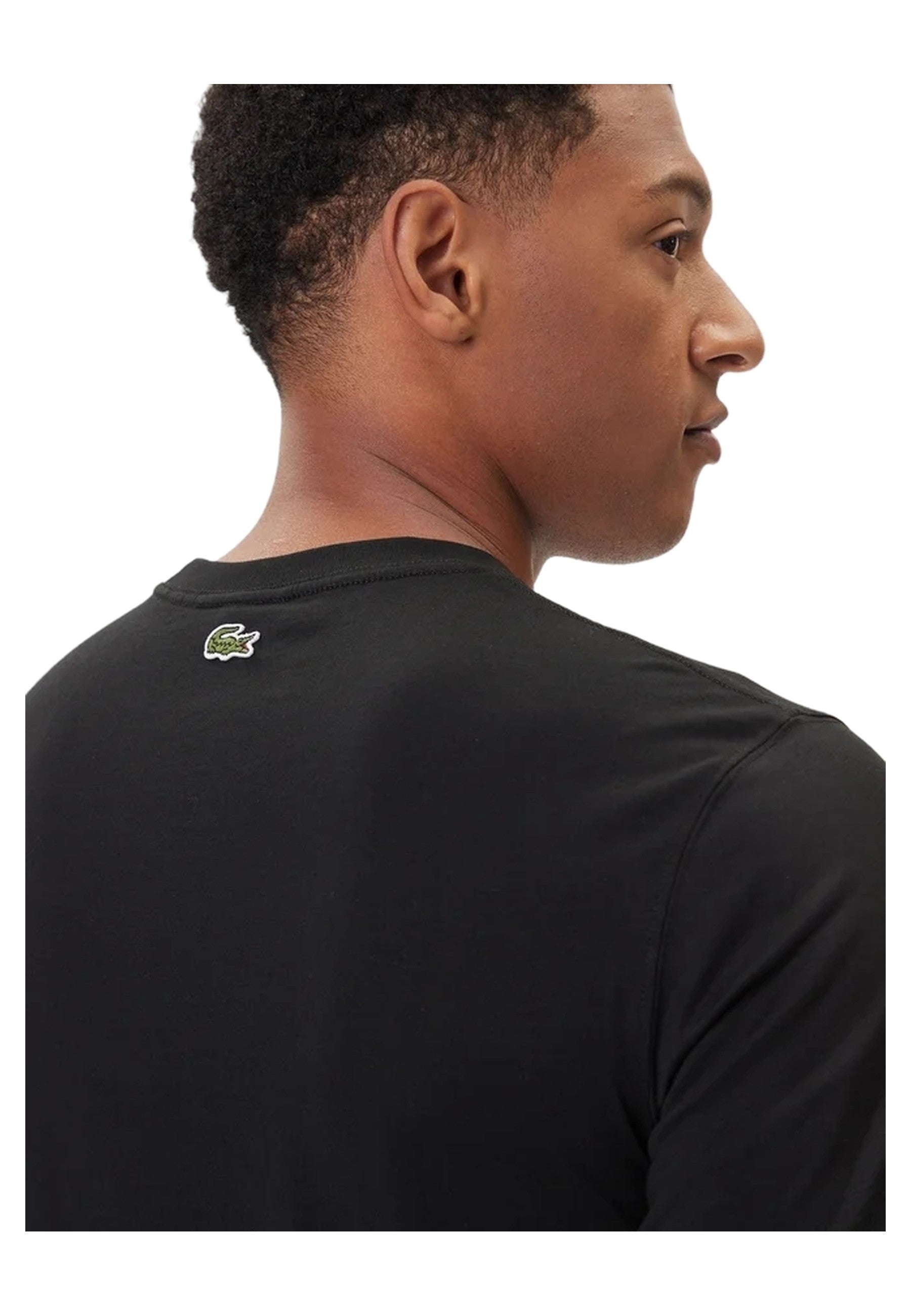 CAMISETA LACOSTE NEGRA BIG CHEST CROCO CREWNECK TEE