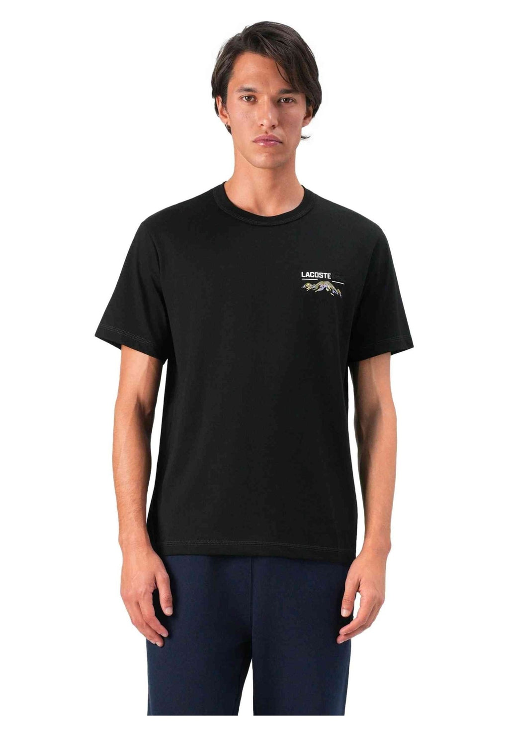 CAMISETA LACOSTE NEGRA HERITAGE BACK LOGO TEE - AREA ZERO