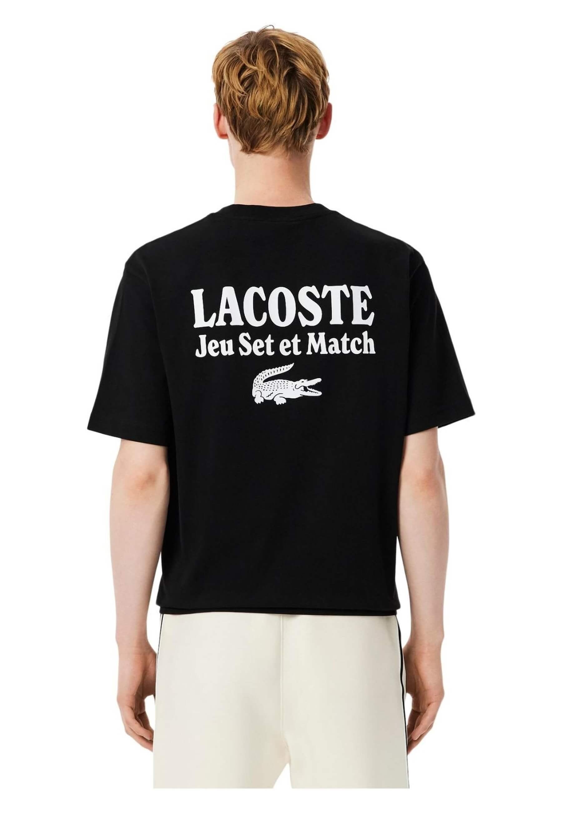 CAMISETA LACOSTE NEGRA OVERSIZE JEU SET ET MATCH HEAVYWHEIGHT TEE