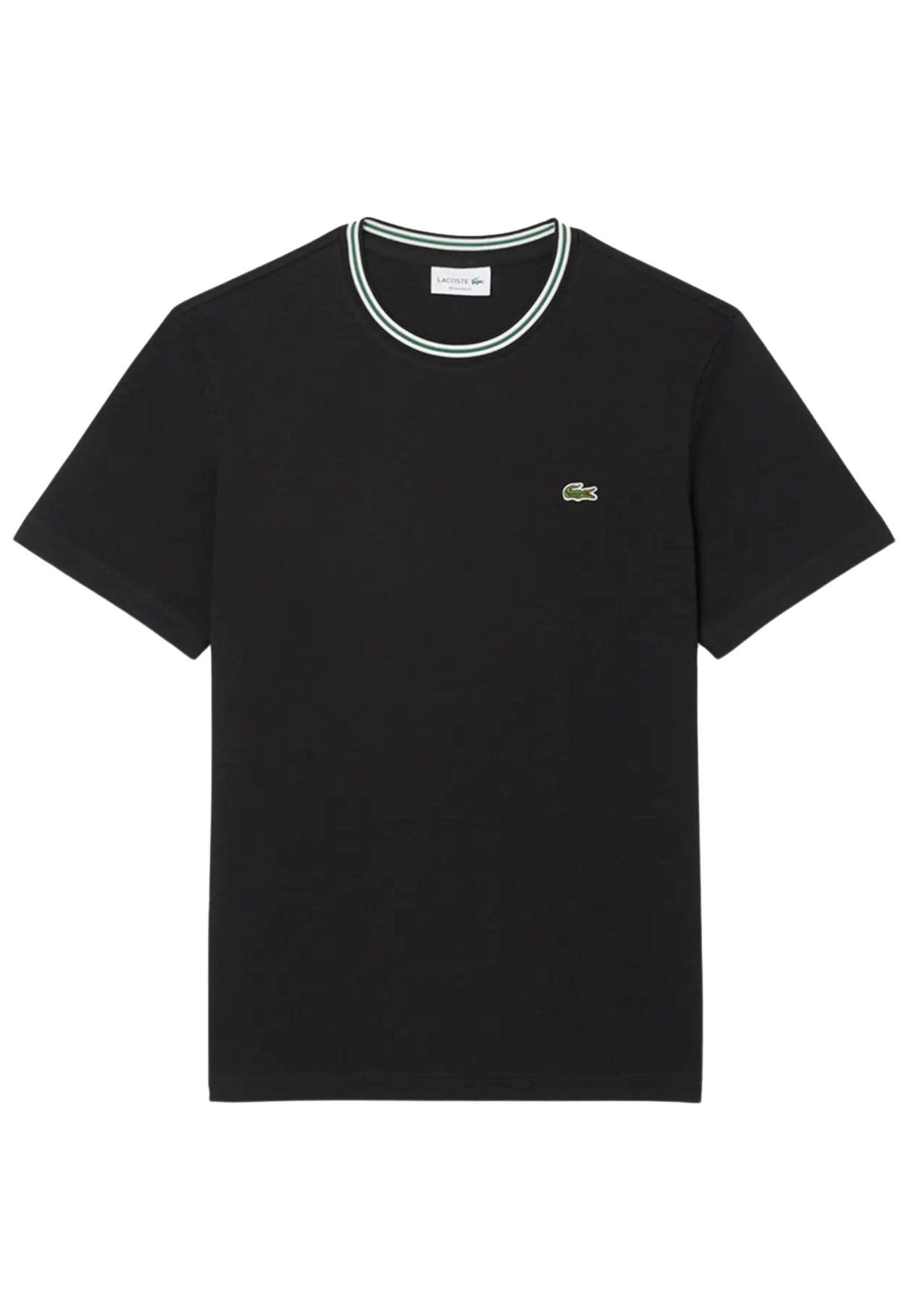 CAMISETA LACOSTE NEGRA RINGER TEE - AREA ZERO