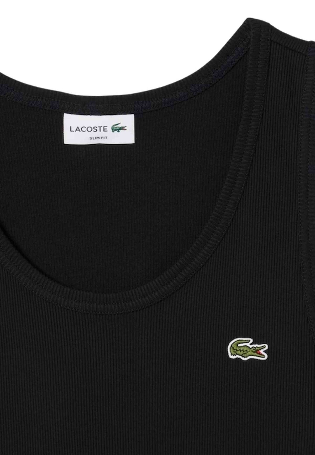 CAMISETA LACOSTE NEGRA SLIM FIT SLEEVELESS TEE