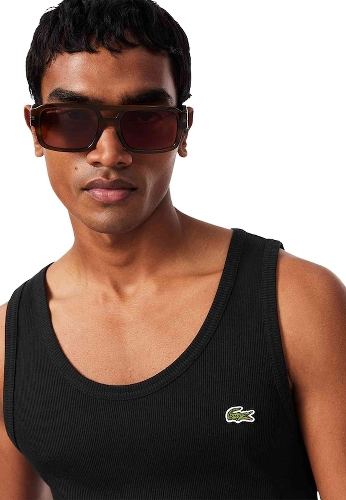 CAMISETA LACOSTE NEGRA SLIM FIT SLEEVELESS TEE