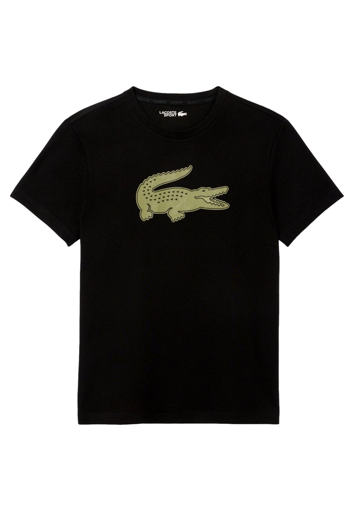 CAMISETA LACOSTE NEGRA/VERDE XXL LOGO ULTRA DRY TEE - AREA ZERO