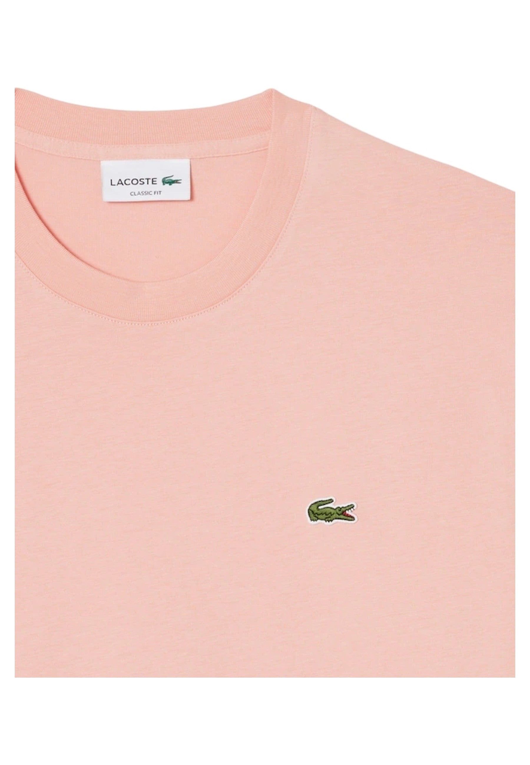 CAMISETA LACOSTE ROSA BASIC LOGO CREWNECK TEE