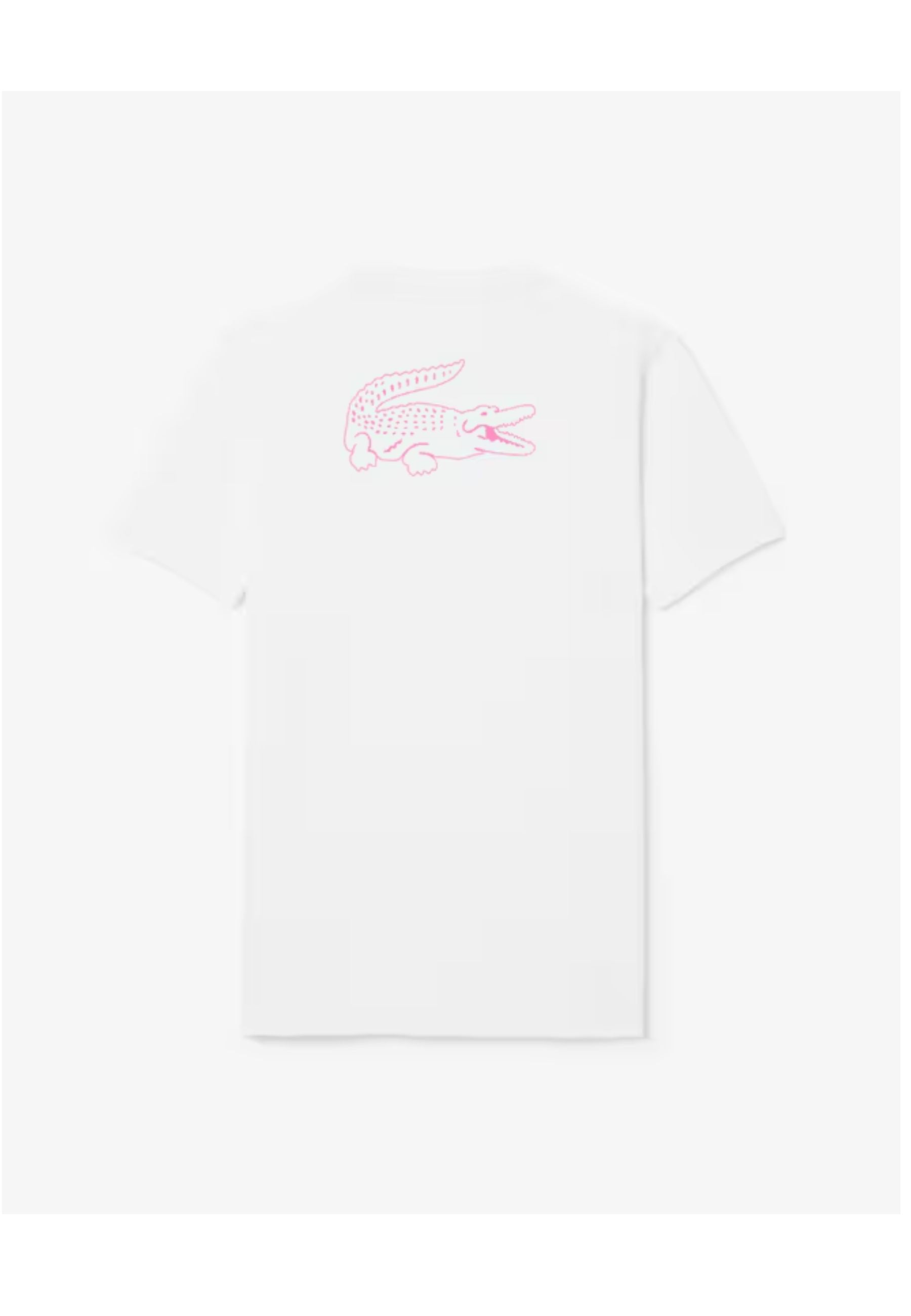 CAMISETA LACOSTE SPORT BLANCA ULTRA DRY RIBETED CONTRAST TEE