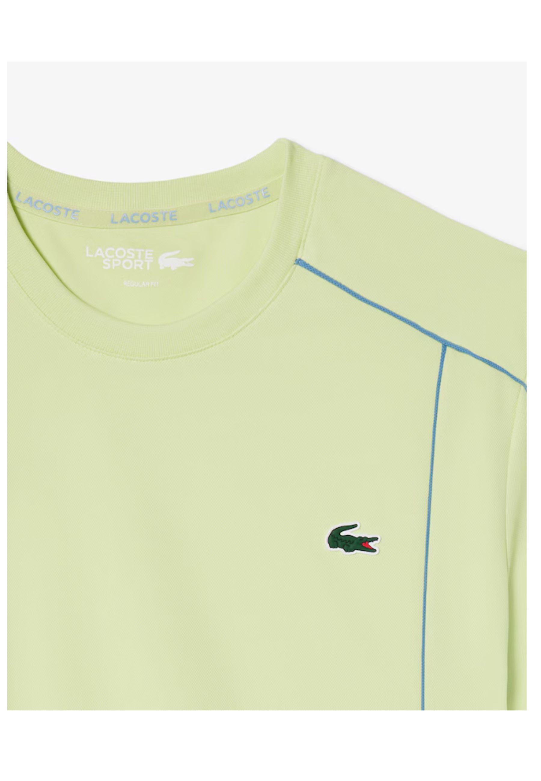 CAMISETA LACOSTE SPORT VERDE ULTRA DRY RIBETED CONTRAST TEE