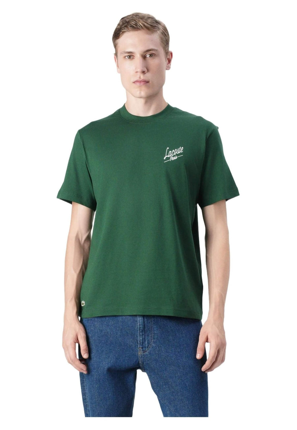 CAMISETA LACOSTE VERDE HERITAGE BACK LOGO TEE - AREA ZERO