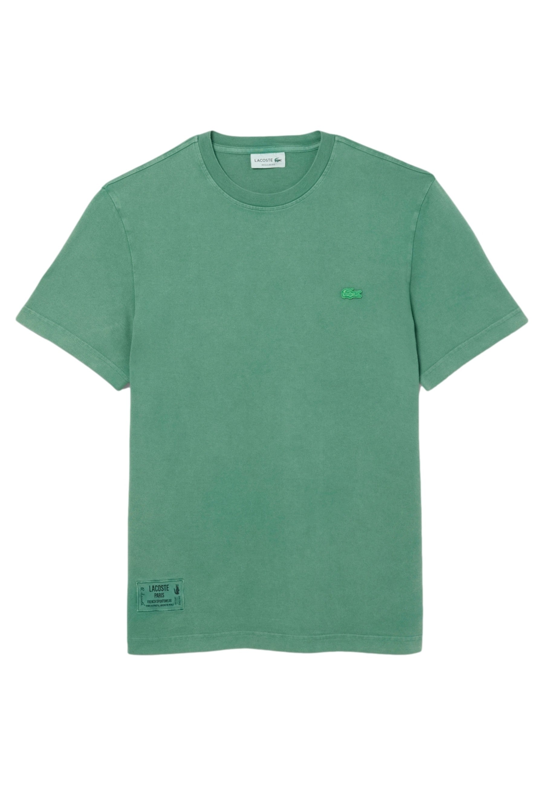 CAMISETA LACOSTE VERDE WASHED COTTON TEE
