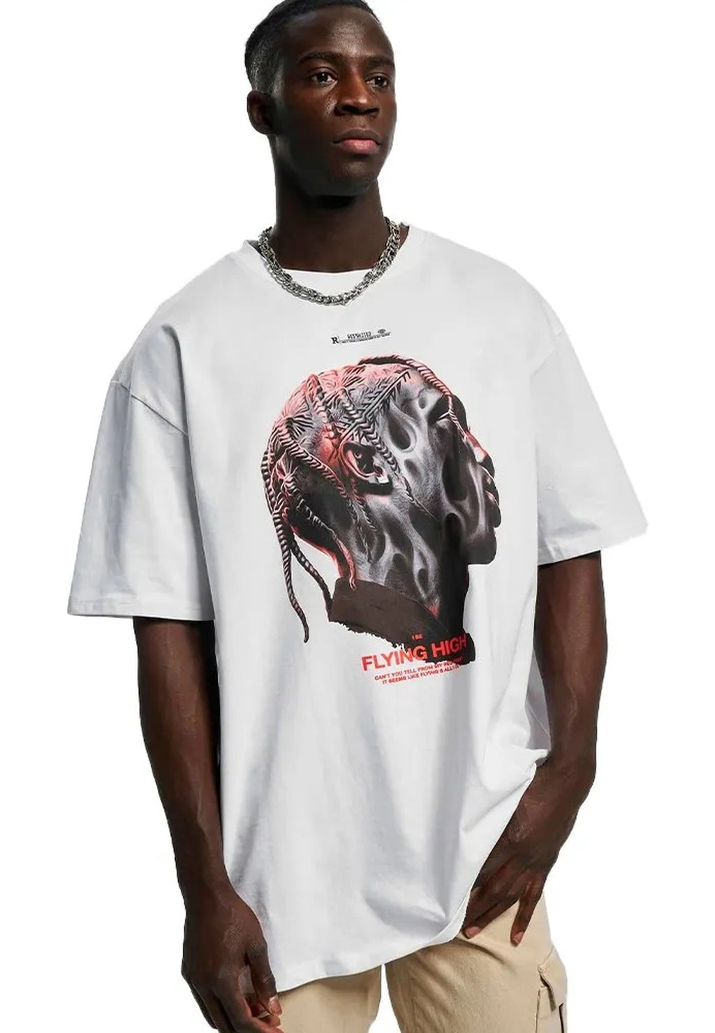 CAMISETA MISTER TEE TRAVIS SCOTT  BLANCA FLYING HIGH OVERSIZED TEE