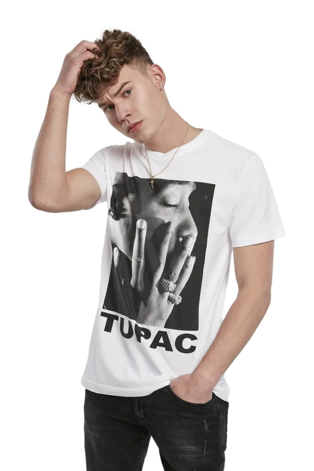 CAMISETA MISTER TEE BLANCA TUPAC PROFILE TEE - AREA ZERO