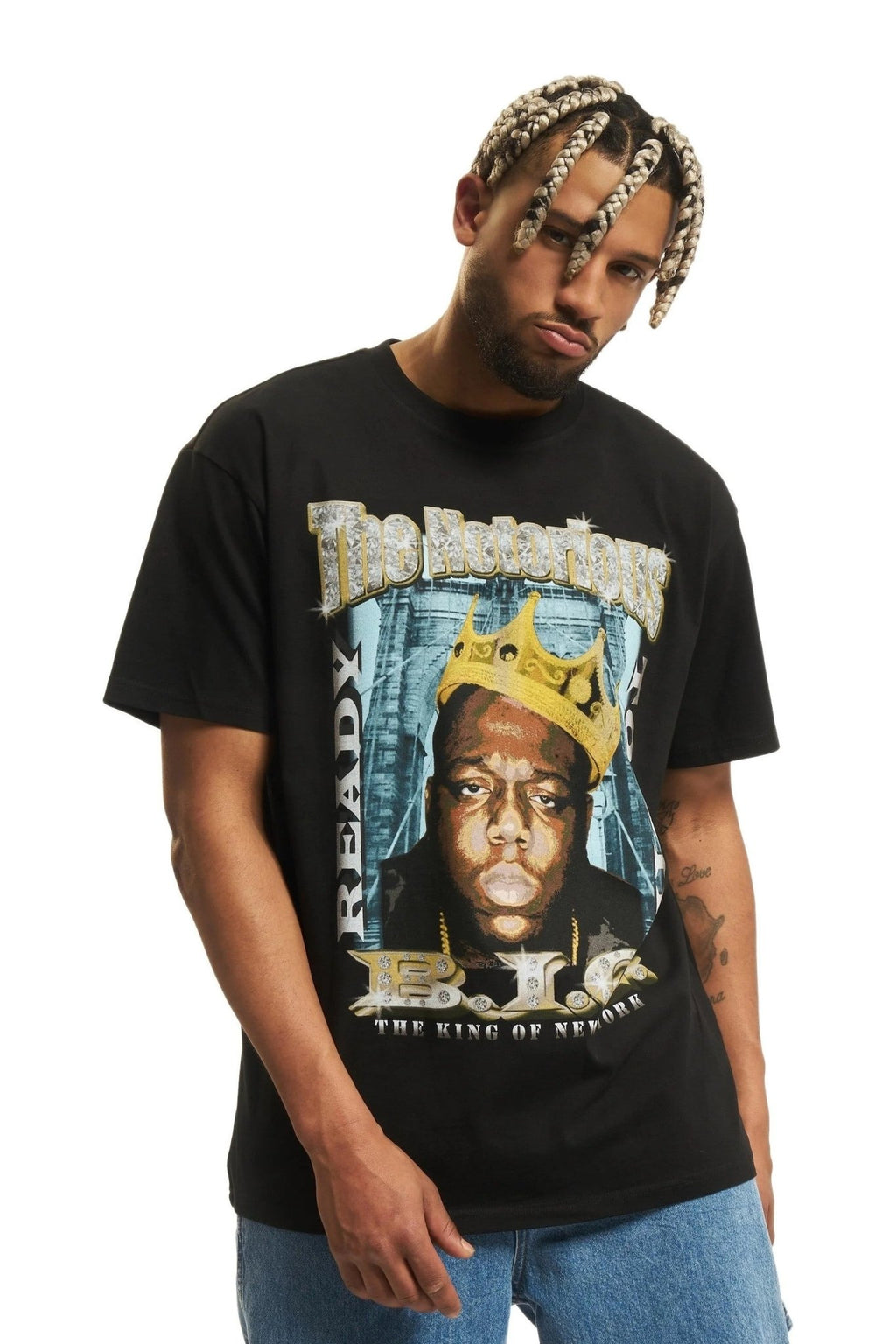 CAMISETA MISTER TEE NEGRA BIGGIE CROWN OVERSIZED TEE - AREA ZERO