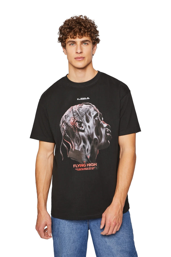 CAMISETA MISTER TEE NEGRA TRAVIS SCOTT FLYING HIGH OVERSIZED TEE