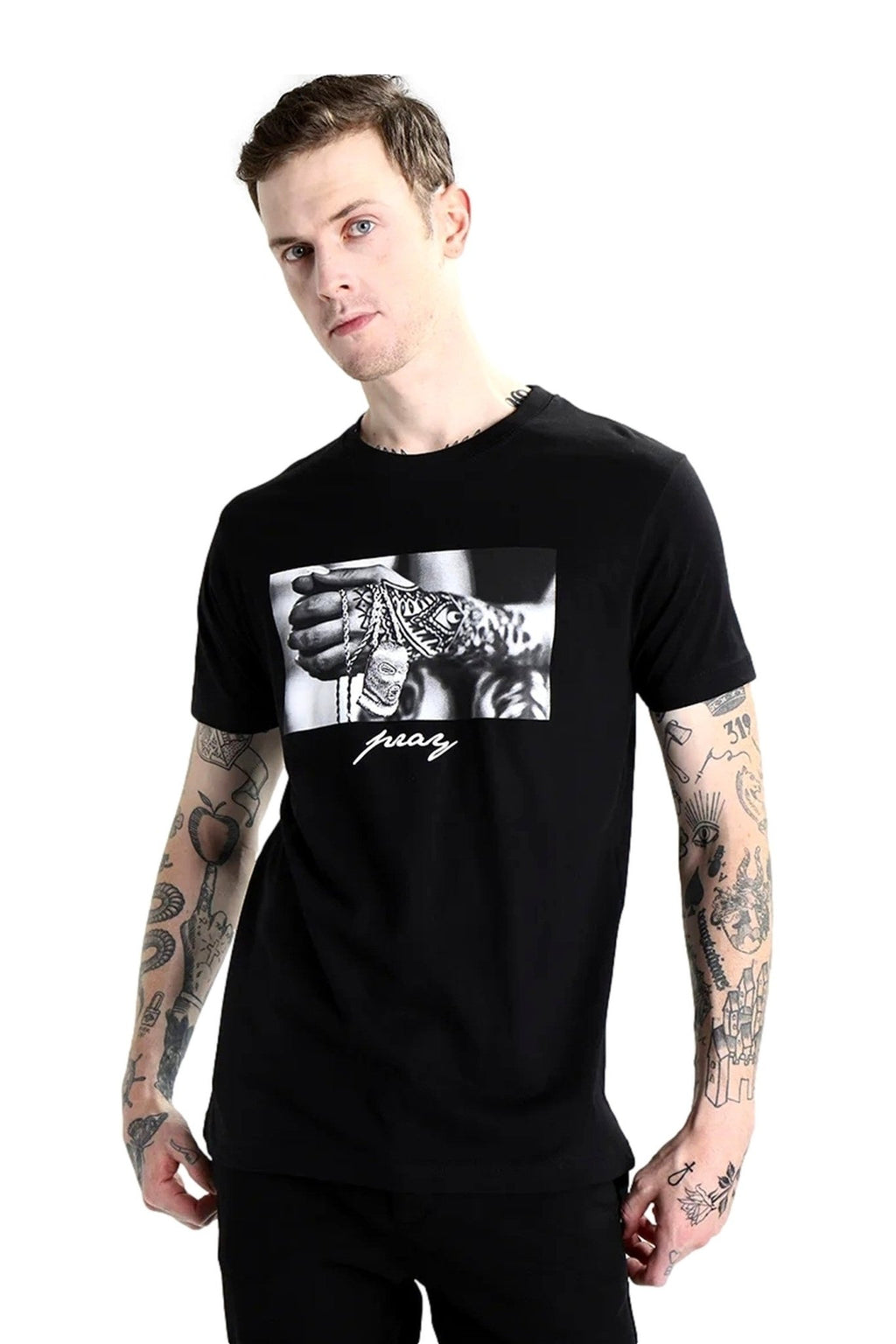 CAMISETA MISTER TEE NEGRA PRAY 2.0 TEE - AREA ZERO