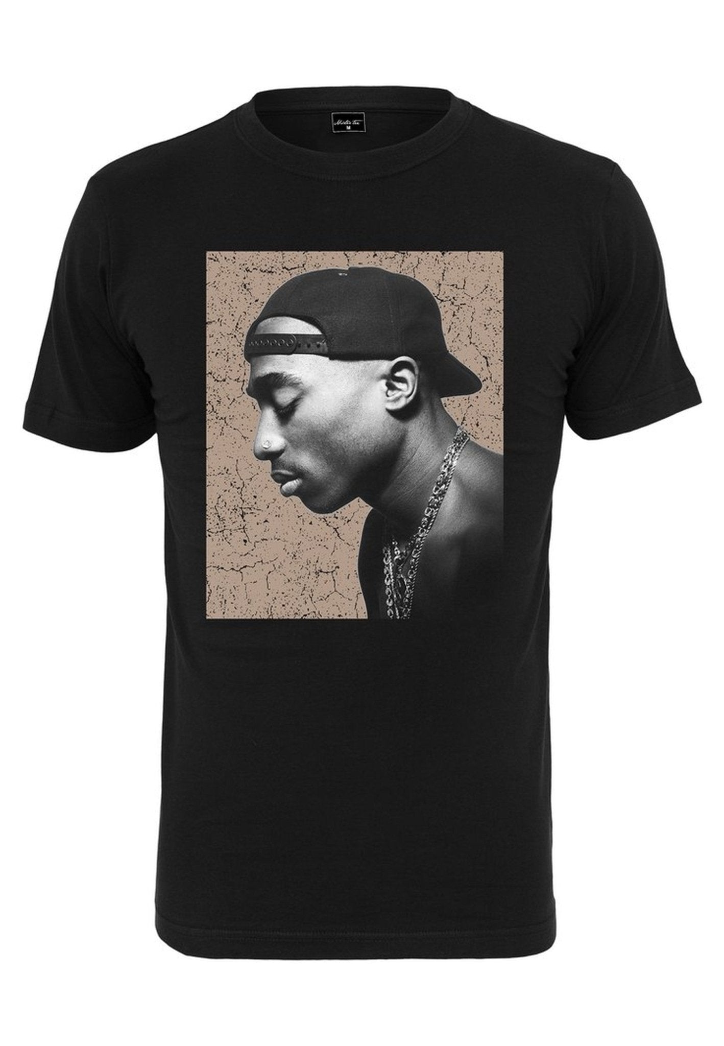 CAMISETA MISTER TEE NEGRA TUPACK CRACKED BACKGROUND TEE - AREA ZERO