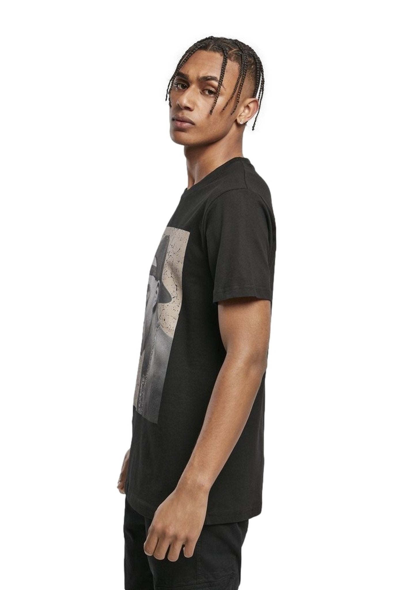 CAMISETA MISTER TEE NEGRA TUPACK CRACKED BACKGROUND TEE - AREA ZERO