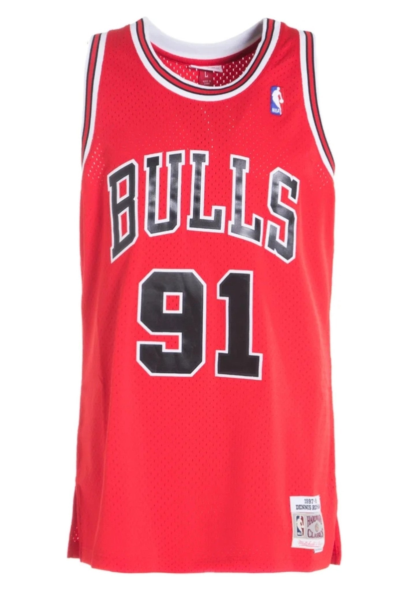 Camiseta Mitchell & Ness Bulls Rodman 91 Roja