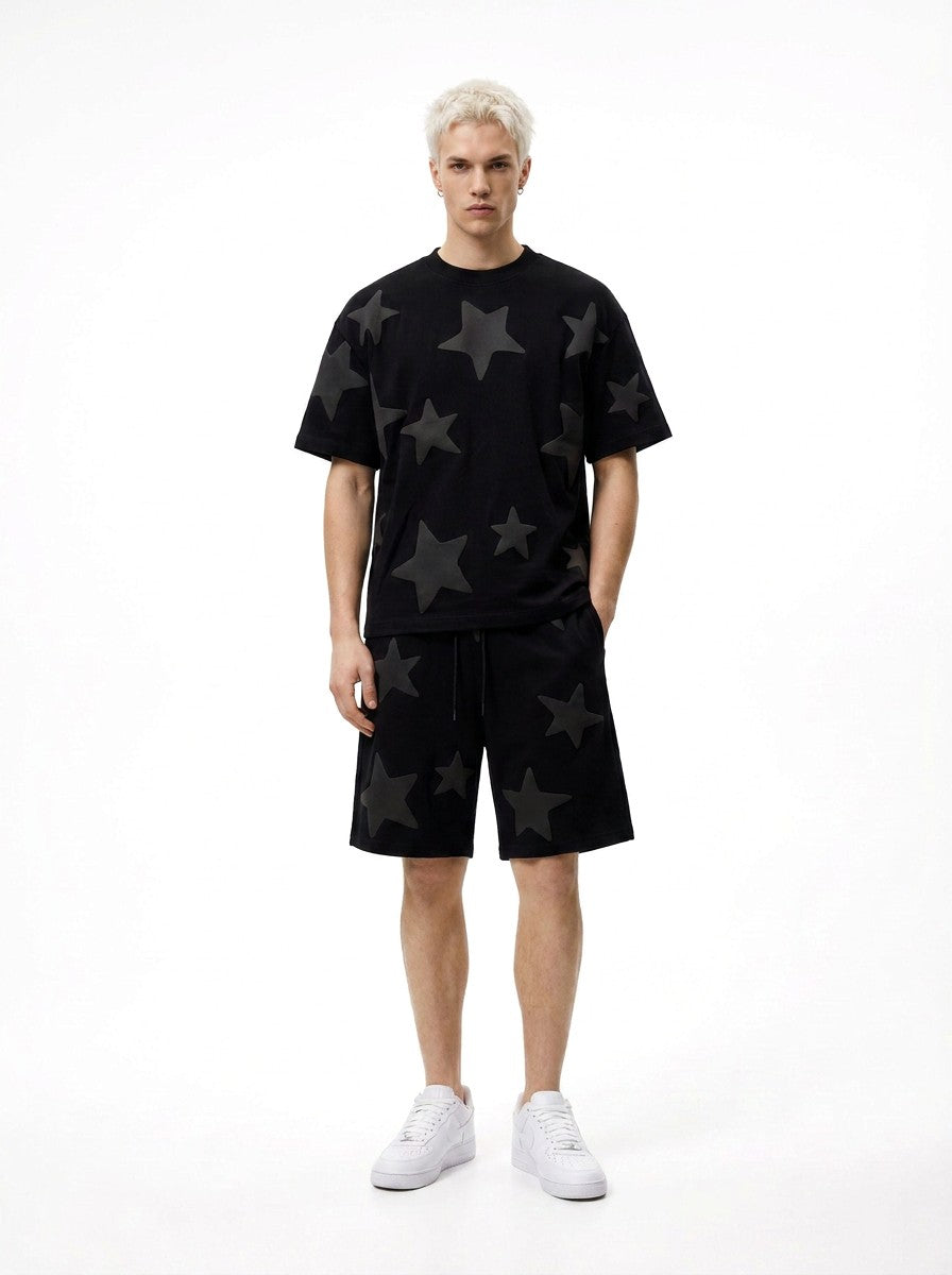 CAMISETA NEGRA FALLING STARS OVERSIZED TEE