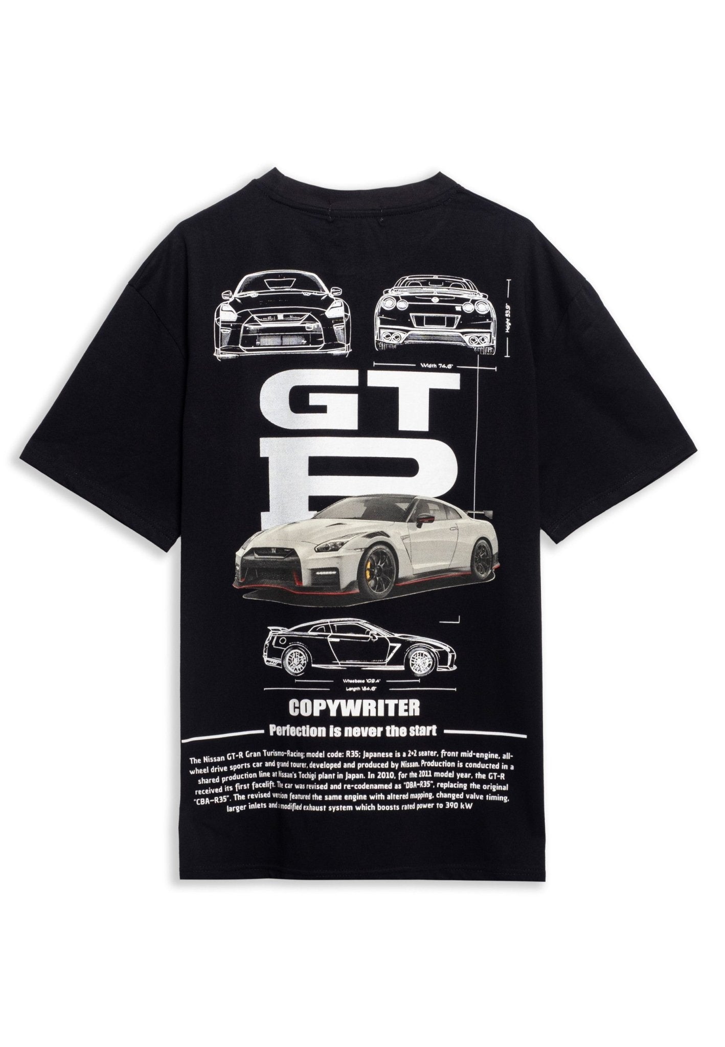CAMISETA NEGRA GTR COPYWRITTER OVERSIZED TEE - AREA ZERO
