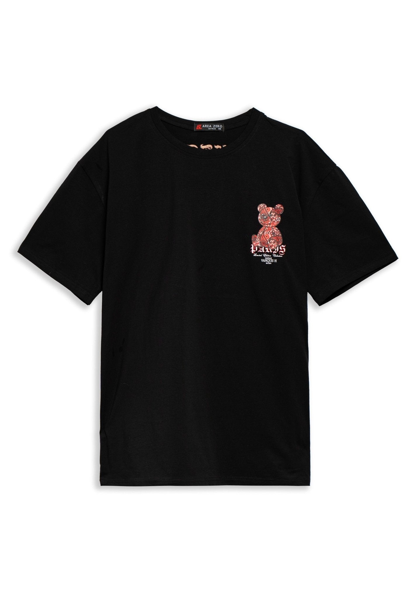 CAMISETA NEGRA PAISLEY BEAR OVERSIZED TEE - AREA ZERO