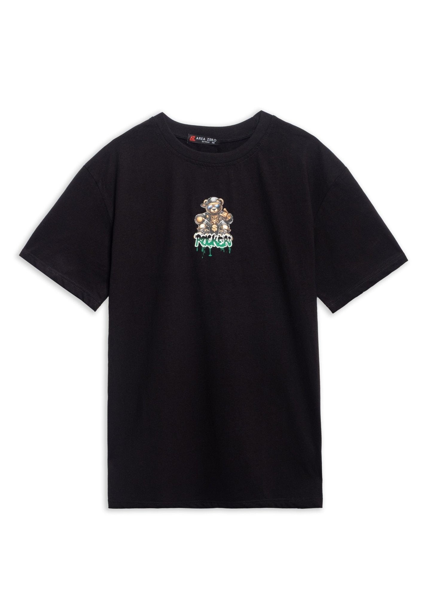 CAMISETA NEGRA ROCKER BEAR OVERSIZED TEE - AREA ZERO