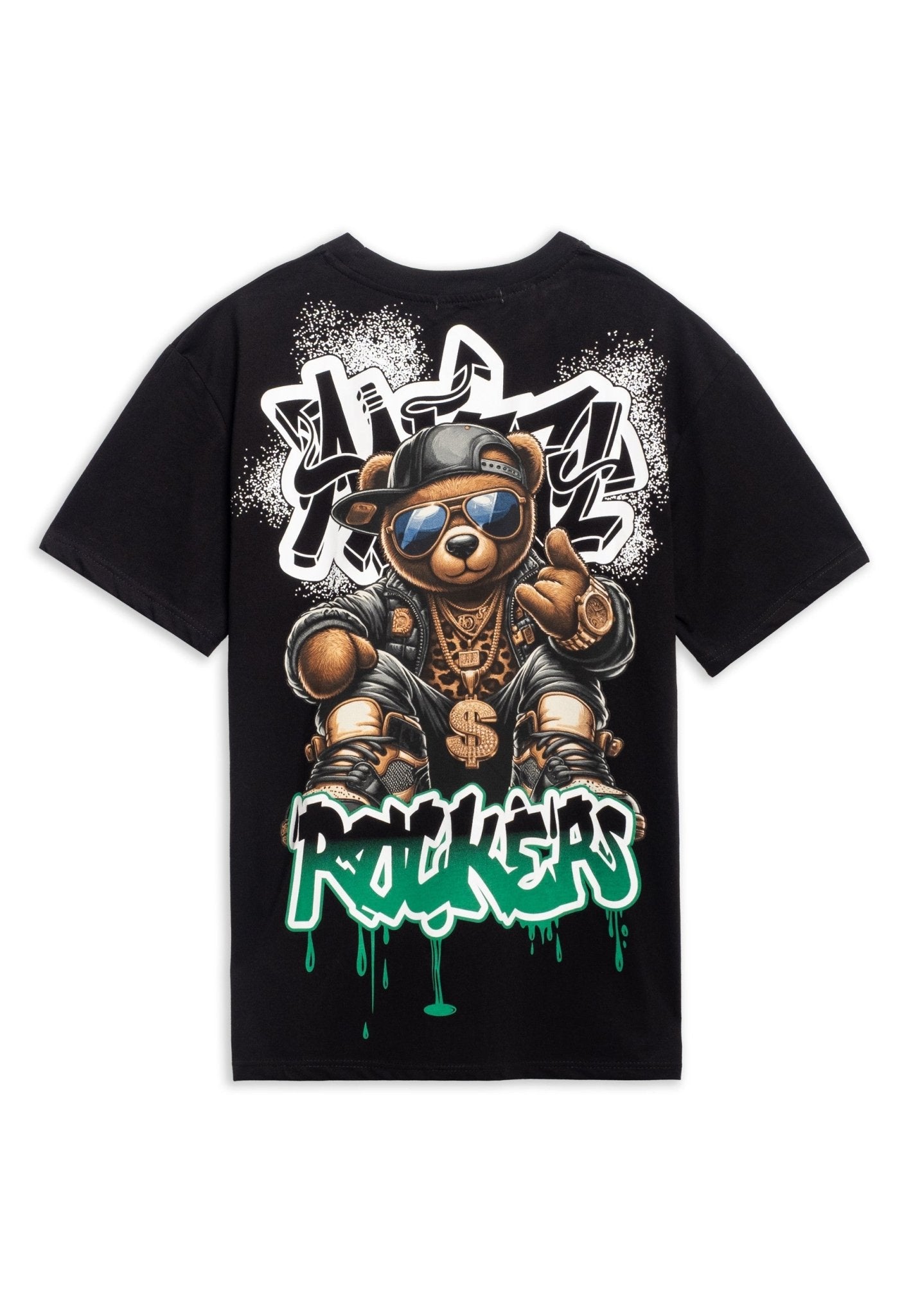 CAMISETA NEGRA ROCKER BEAR OVERSIZED TEE - AREA ZERO
