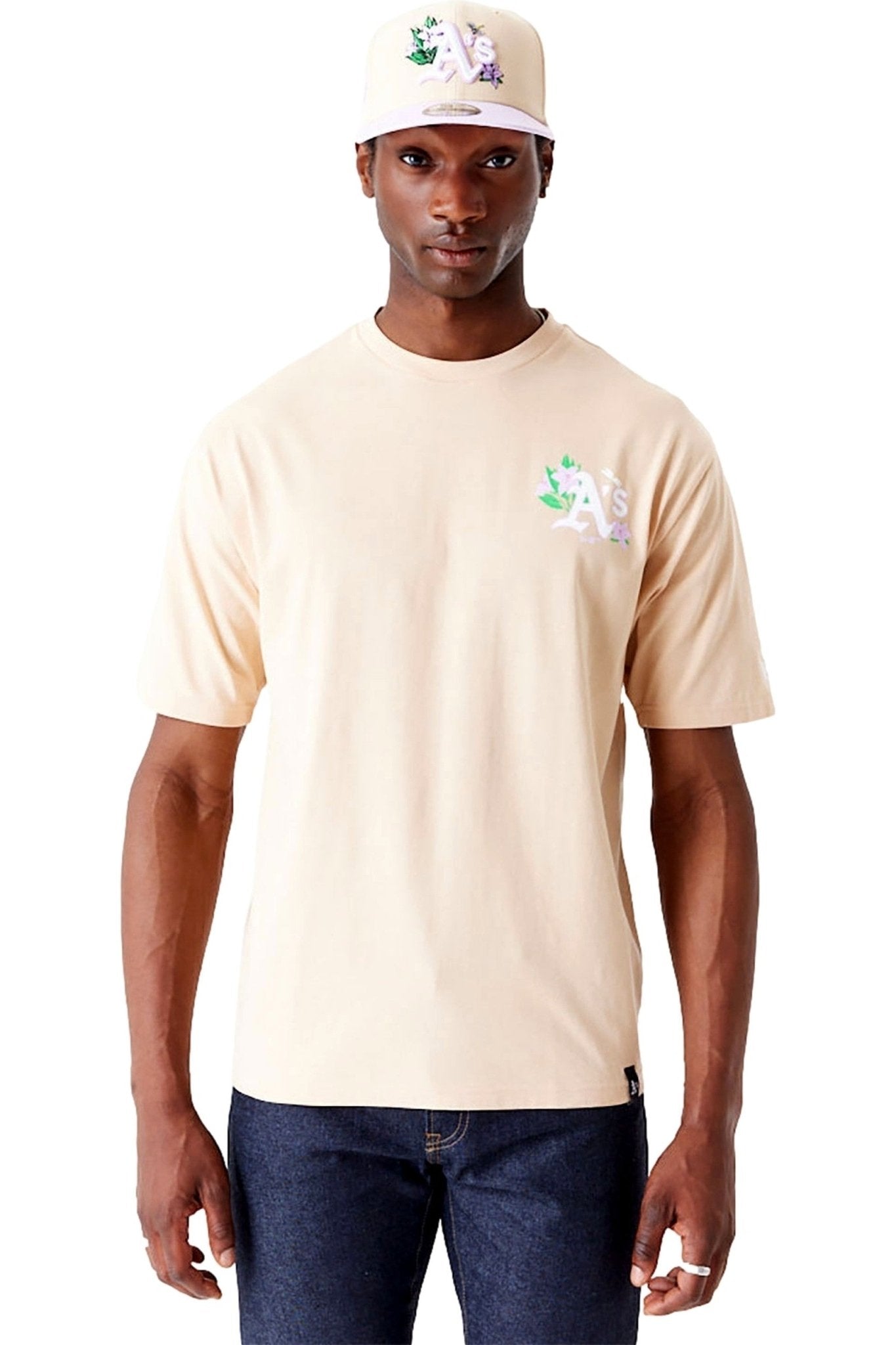 CAMISETA NEW ERA BEIGE MLB FLORAL GRPHC OS TEE OAKATH - AREA ZERO