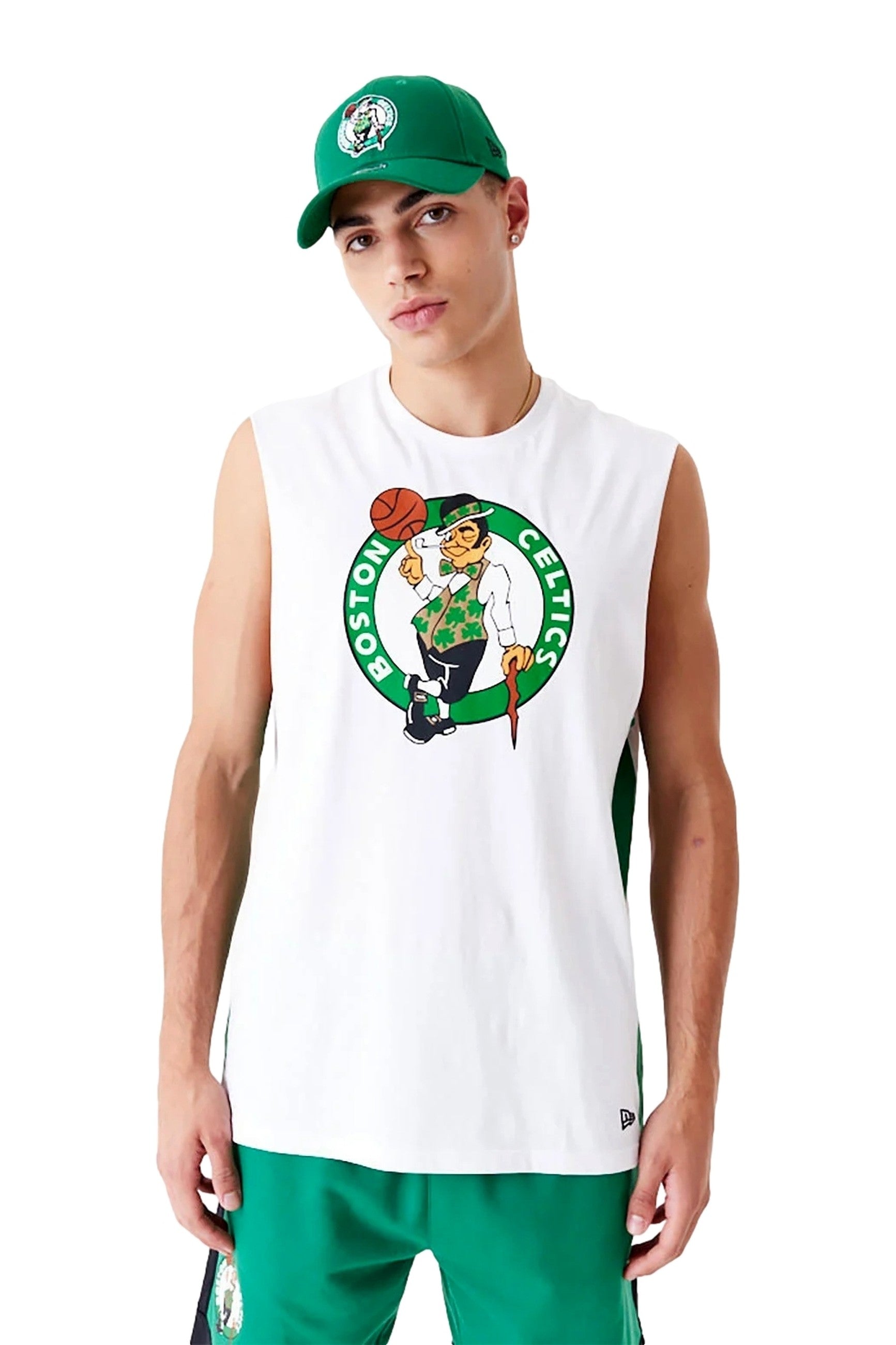 CAMISETA NEW ERA BLANCA CELTICS COLOR BLOCK SLVLSS TEE BOSCEL