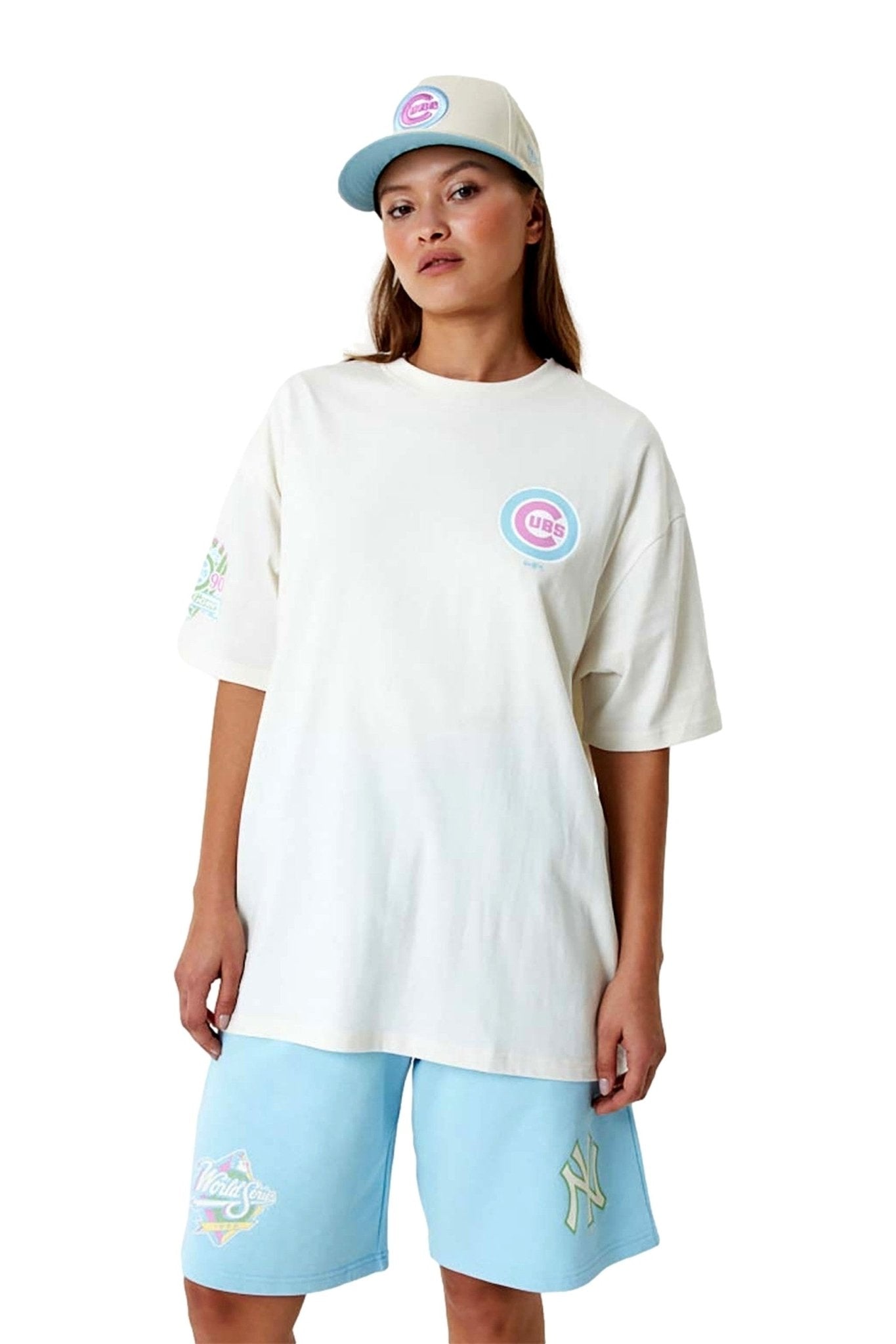 CAMISETA NEW ERA BLANCA CUBS MLN PASTEL OS TEE CHICUB - AREA ZERO