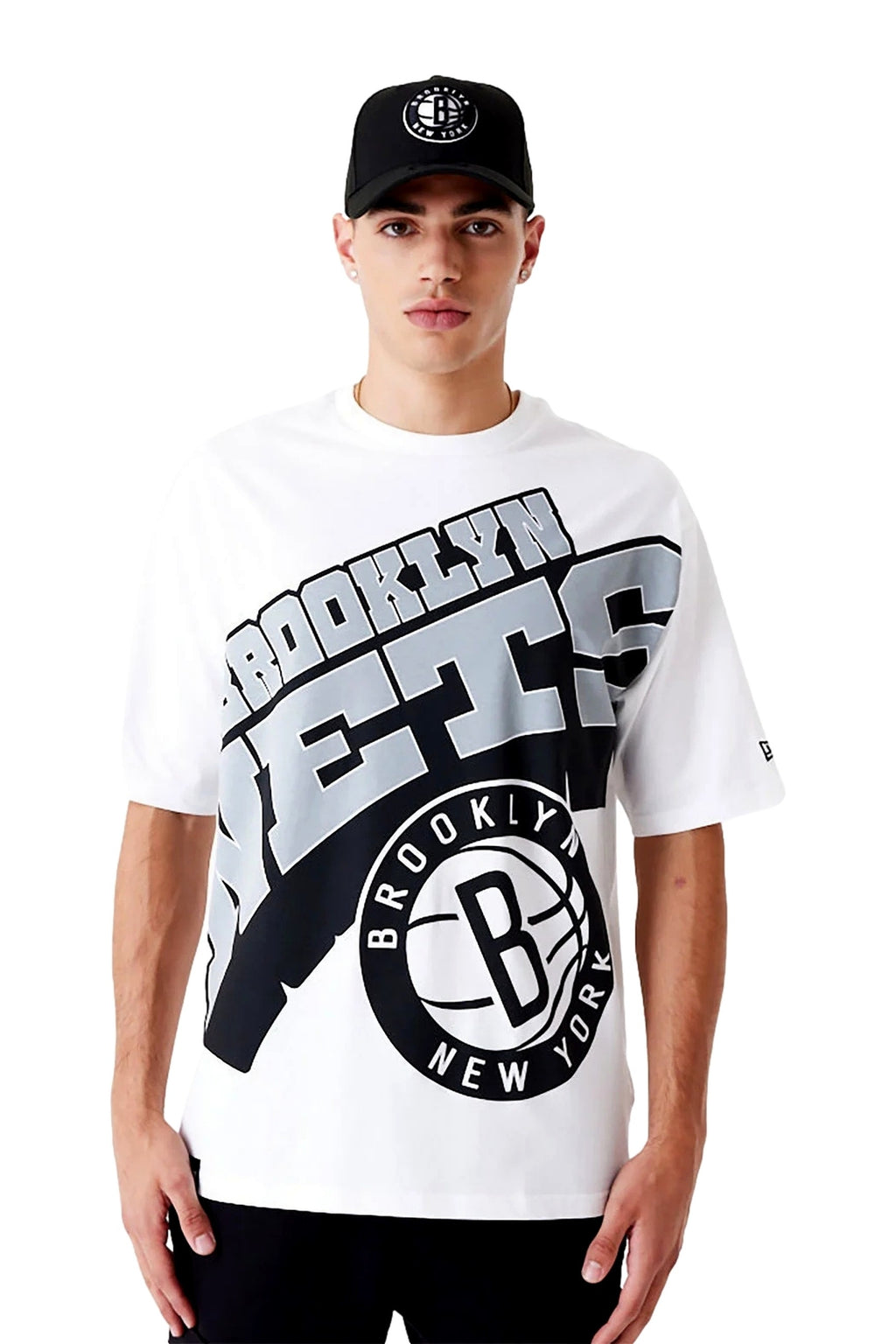 CAMISETA NEW ERA BLANCA NETS NBA LARGE WRDMRK OS TEE BRONET