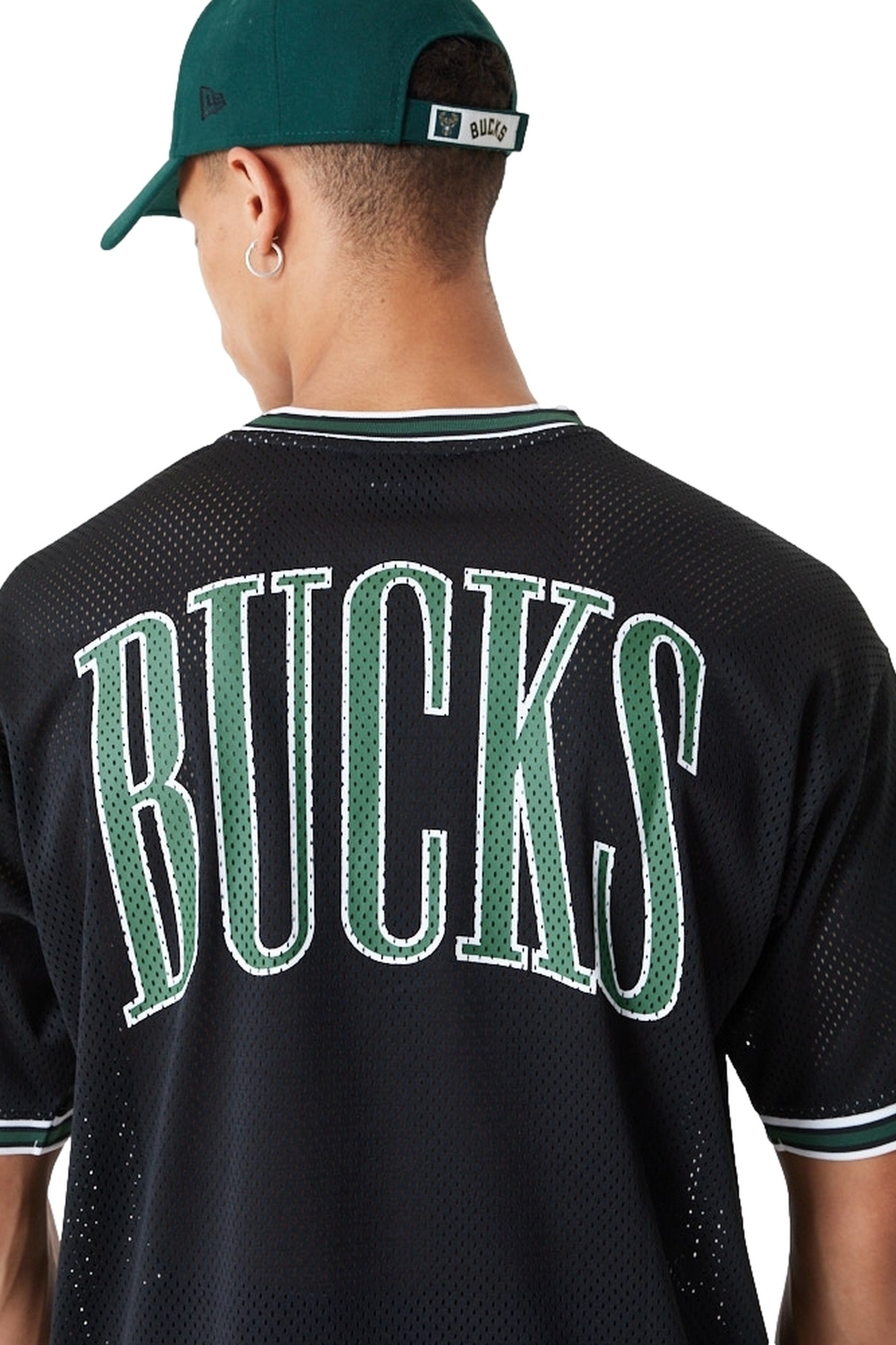 CAMISETA NEW ERA NEGRA BUCKS NBA OS MESH TEE MILBUC