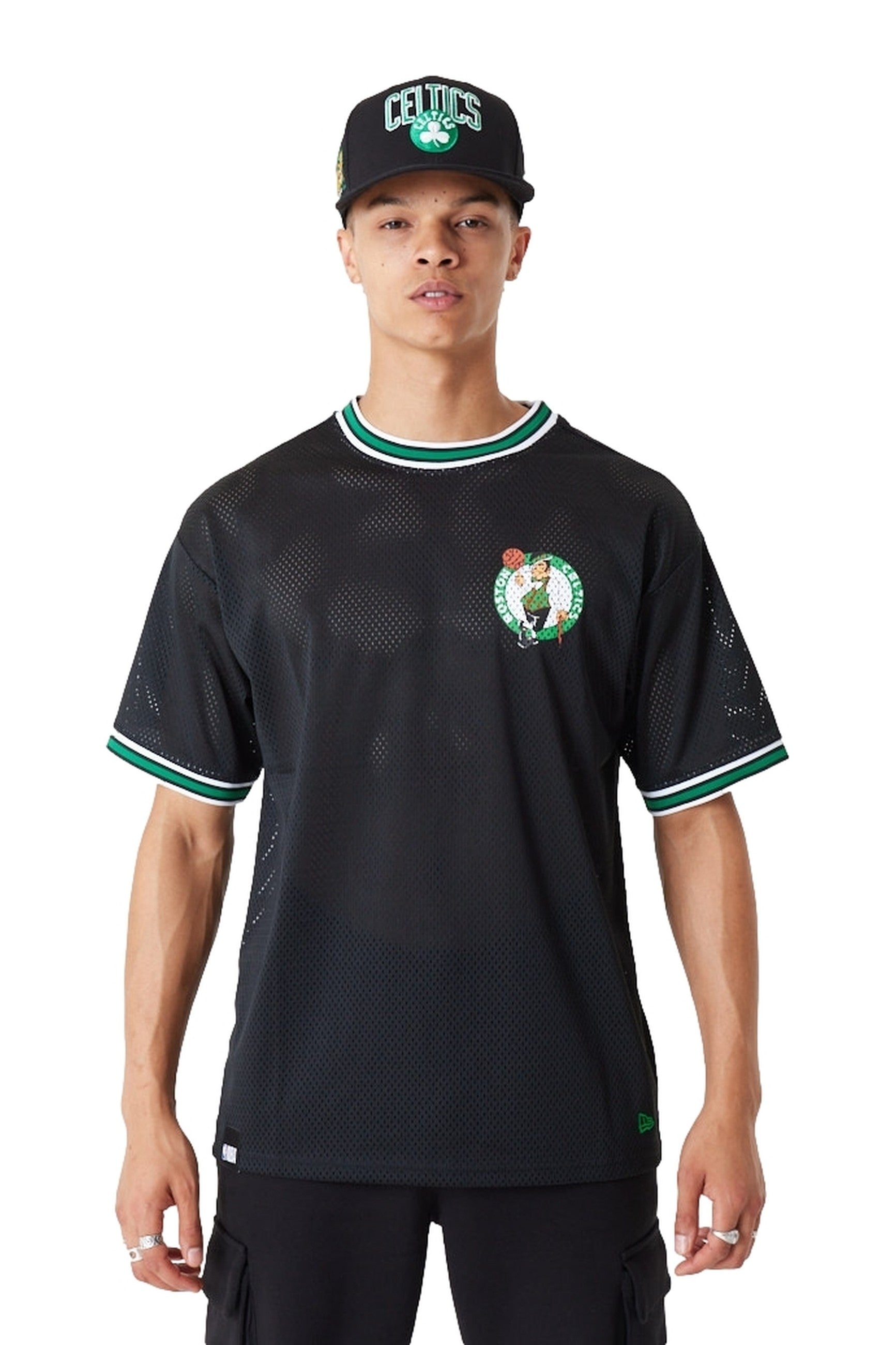 CAMISETA NEW ERA NEGRA CELTICS NBA OS MESH TEE BOSCEL