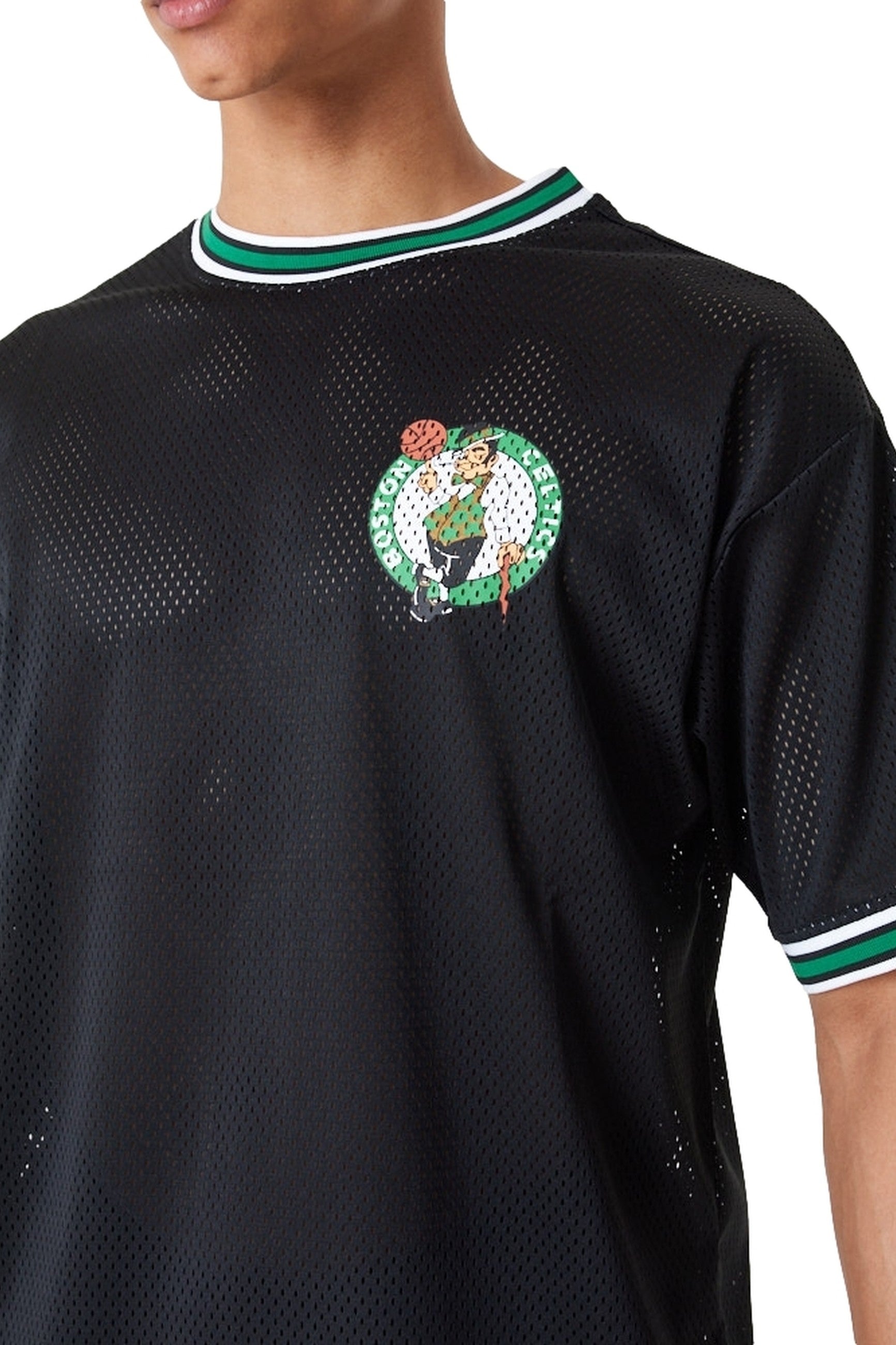 CAMISETA NEW ERA NEGRA CELTICS NBA OS MESH TEE BOSCEL