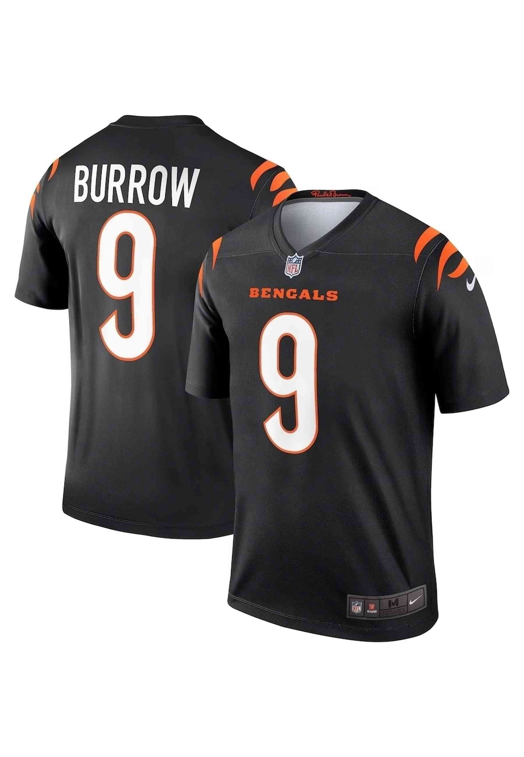 CAMISETA NIKE NEGRA CINCINNATI BENGALS JOE BURROW O HOME LEGEND NFL JERSEY