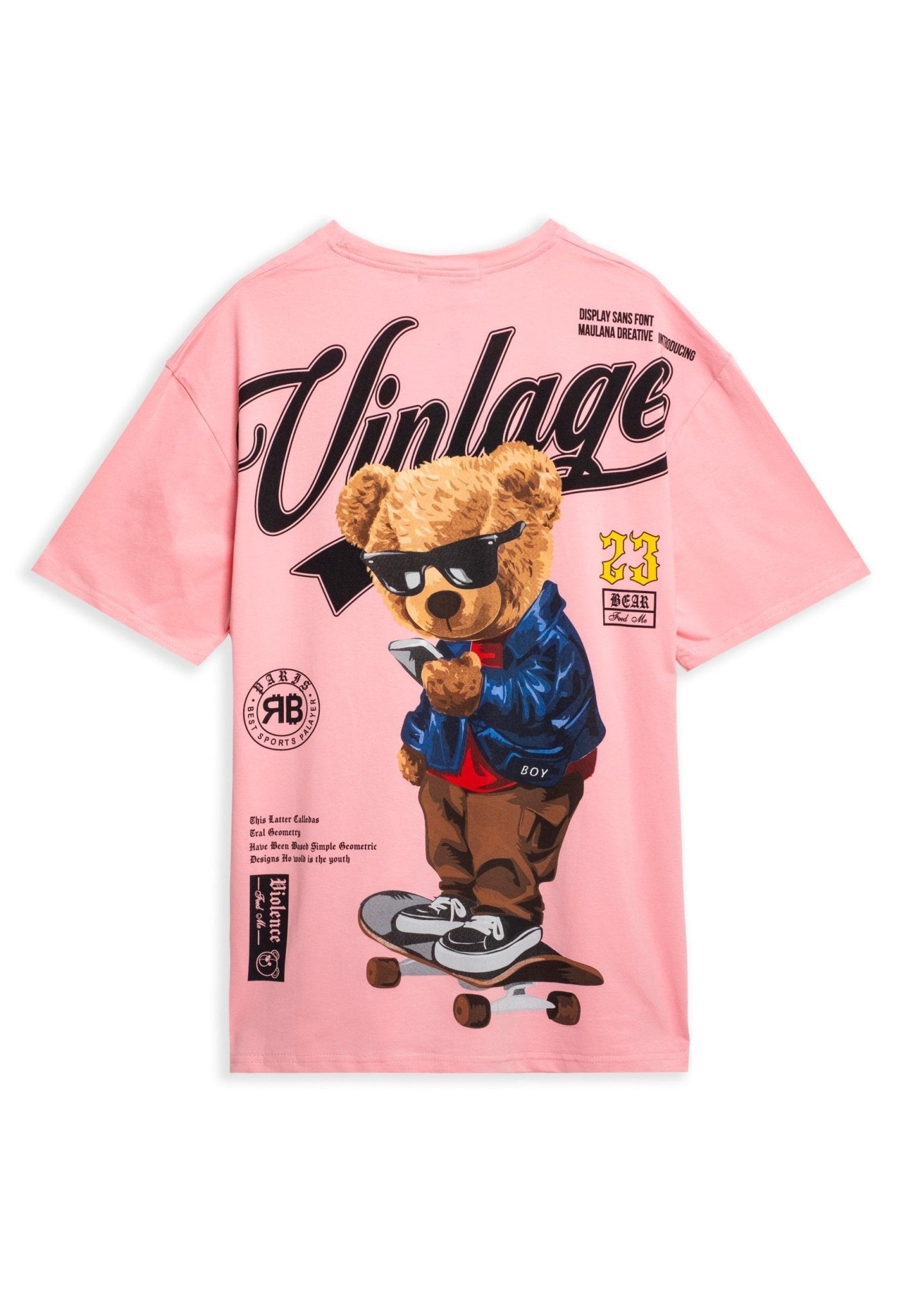 CAMISETA ROSA VANTAGE BEAR OVERSIZED TEE - AREA ZERO
